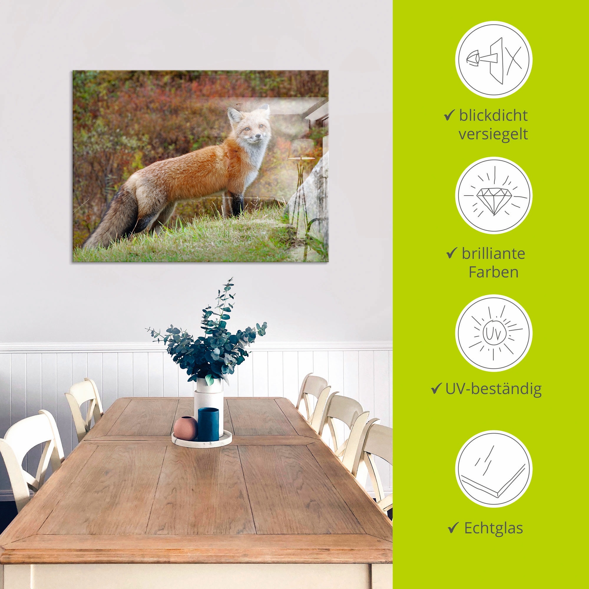 Artland Glasbild »Fuchs I«, Wildtiere, (1 St.), in verschiedenen Größen
