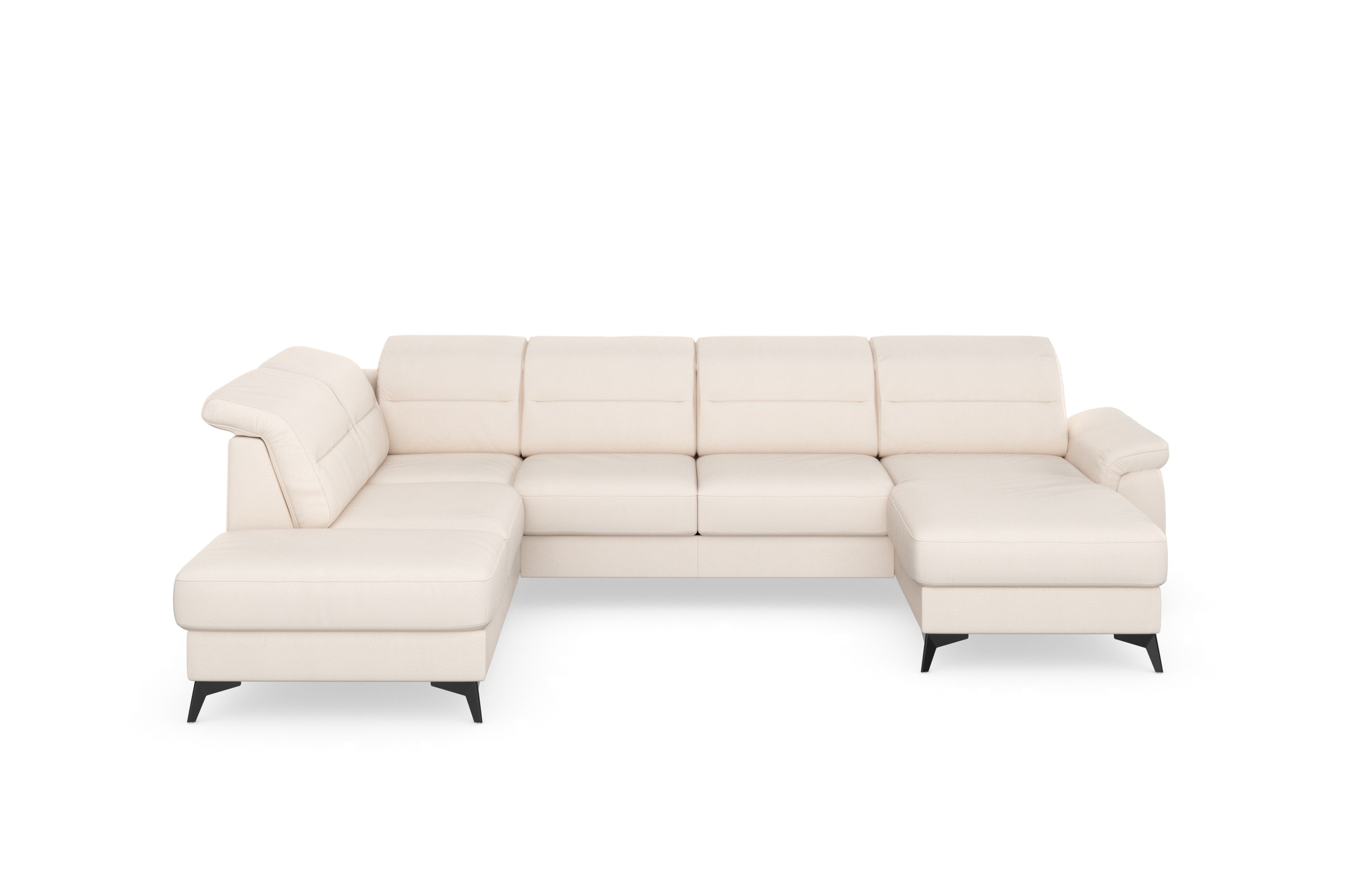 sit&more Wohnlandschaft »Sinatra U-Form« optional mit Kopfteilverstellung und Armteilfunktion, Metallfüße