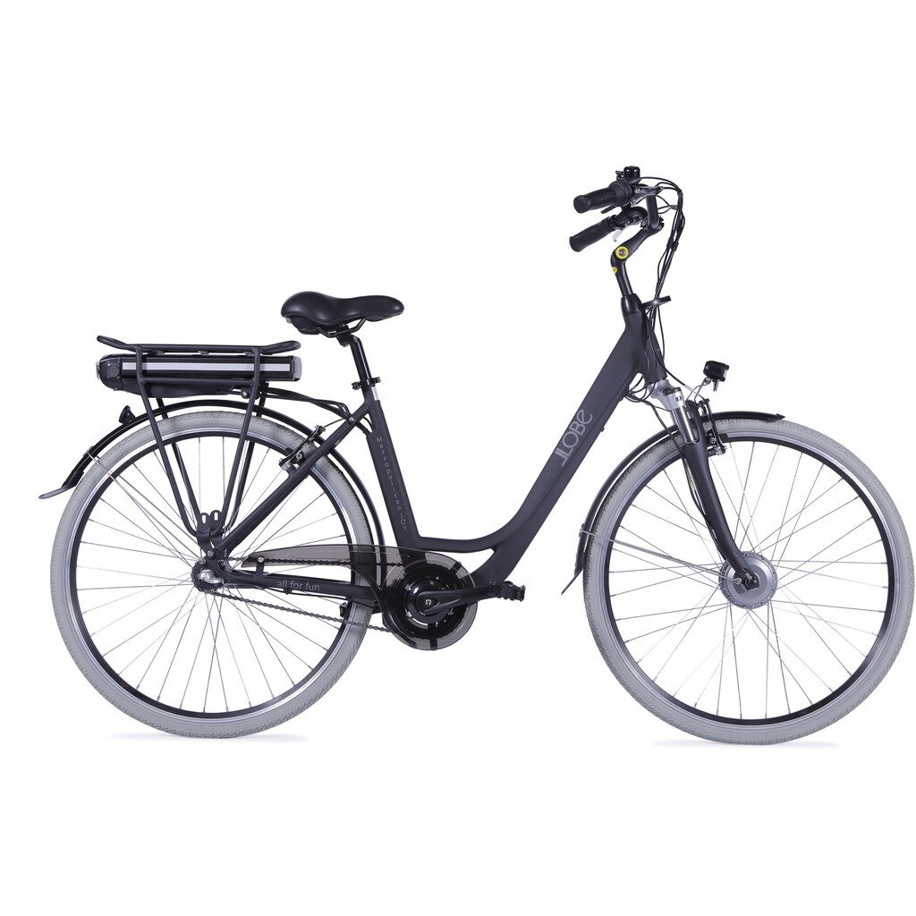 LLobe E-Bike »Metropolitan JOYschwarz 10 Ah«, 3 Gang, Frontmotor 250 W