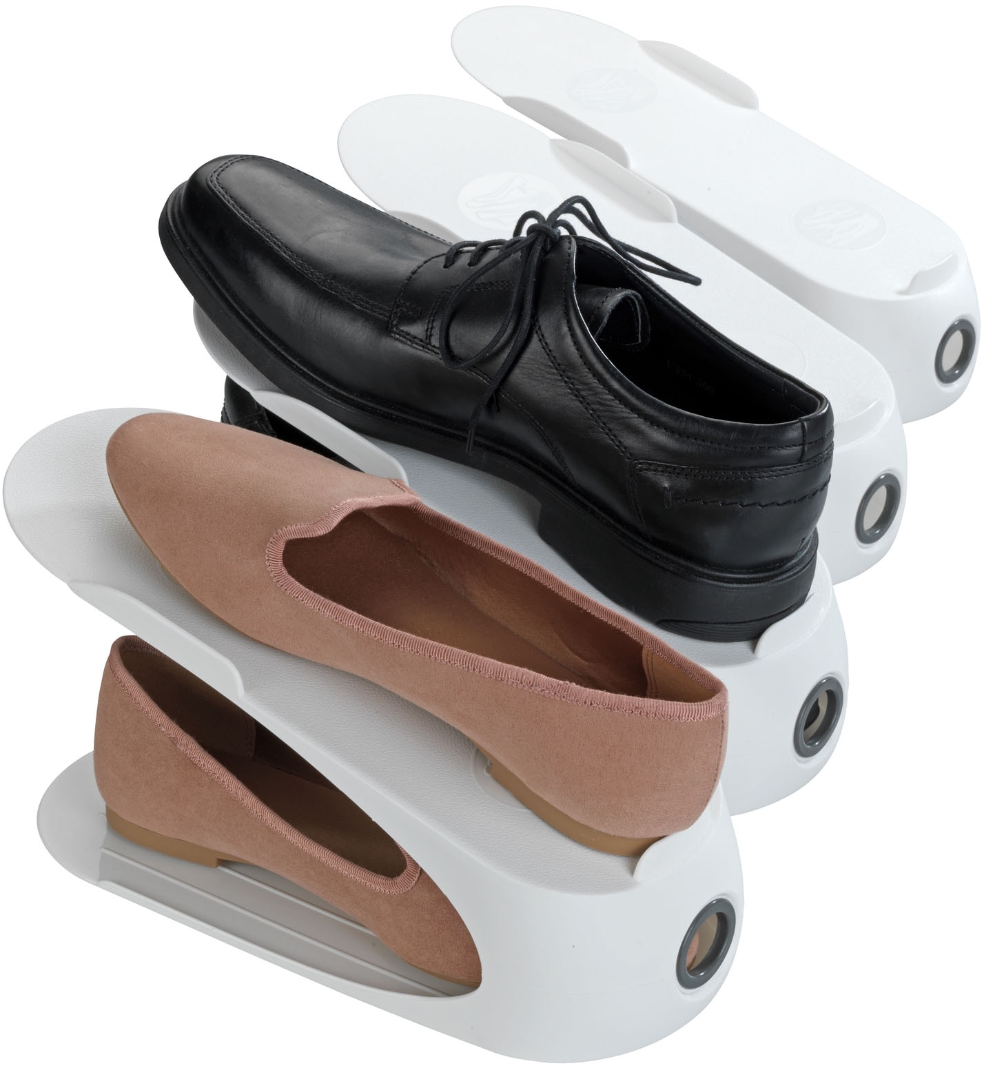 Maximex Schuhstapler »4er«, (Set, 4 tlg.), Schuhhalter, 50 % mehr Platz im Schuhschrank, Kunststoff, 4-teilig