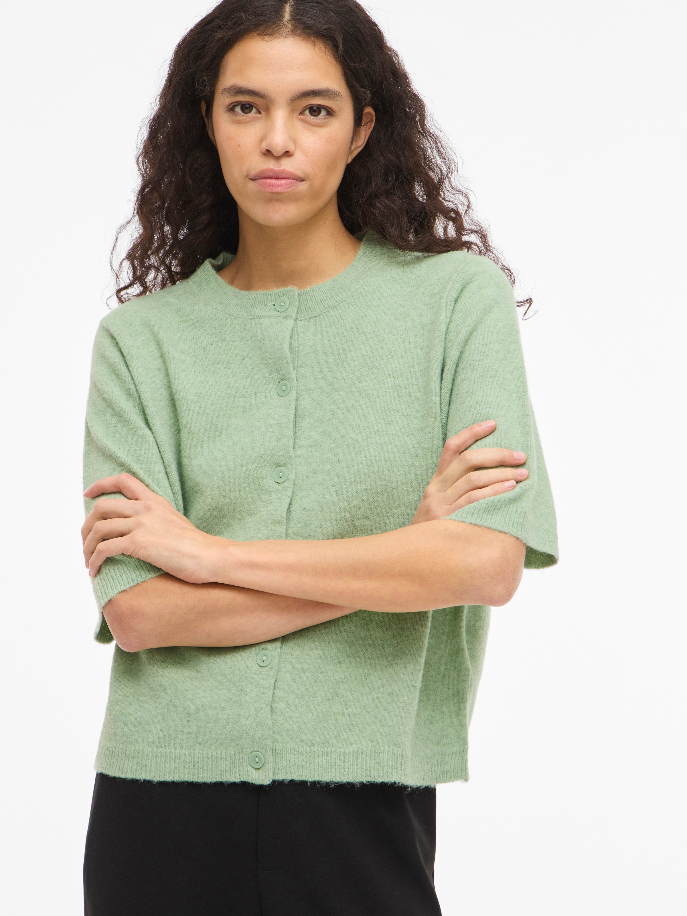 Vila Strickjacke »VILIGA 2/4 O-NECK KNIT CARDIGAN - NOOS«