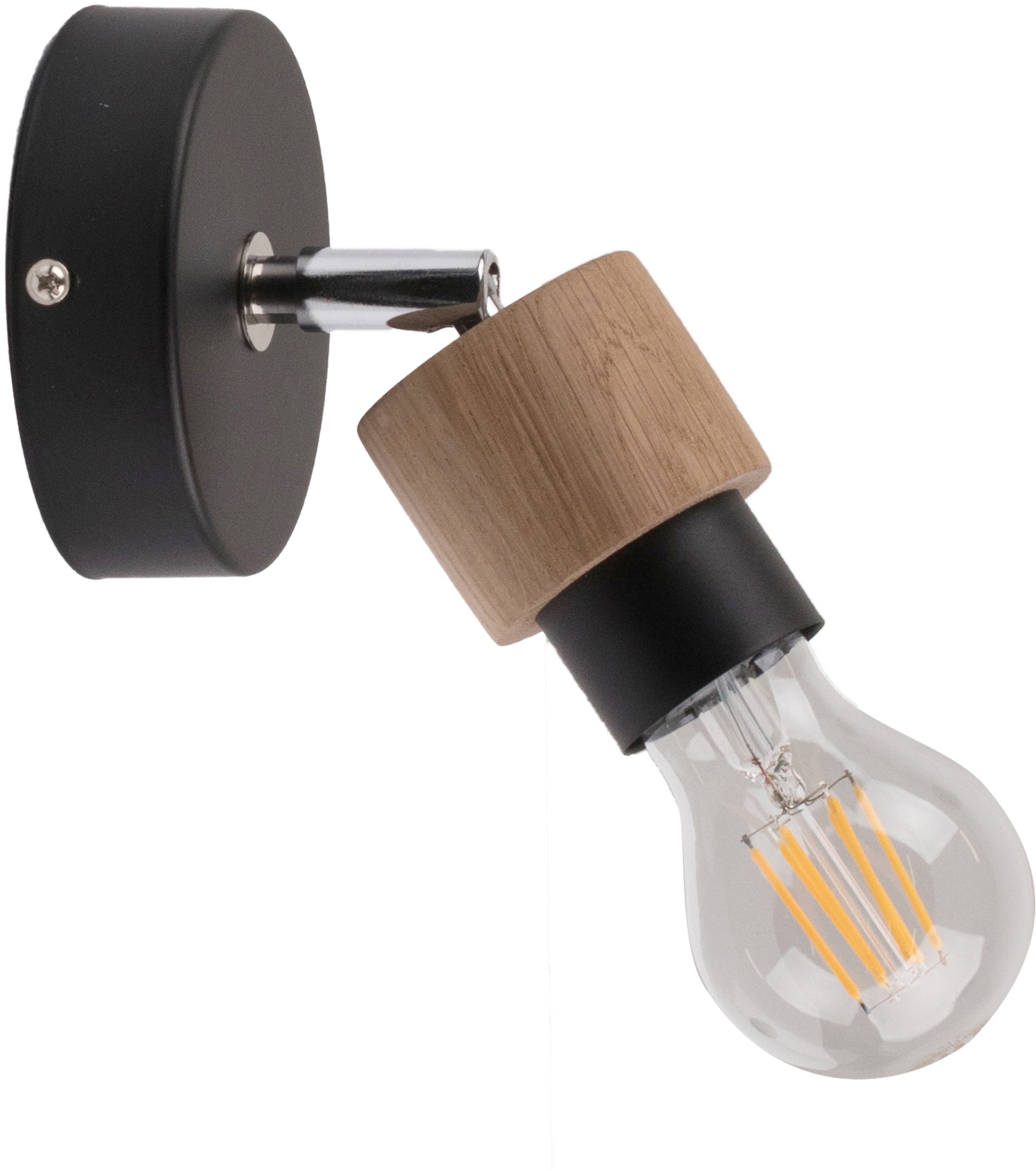 BRITOP LIGHTING Wandleuchte »MARJOLAINE«, Leuchtmittel E27 | Leuchtmittel wechselbar-ohne Leuchtmittel, Bewegliche Spots, aus Eichenholz, FSC®-Zertifikat