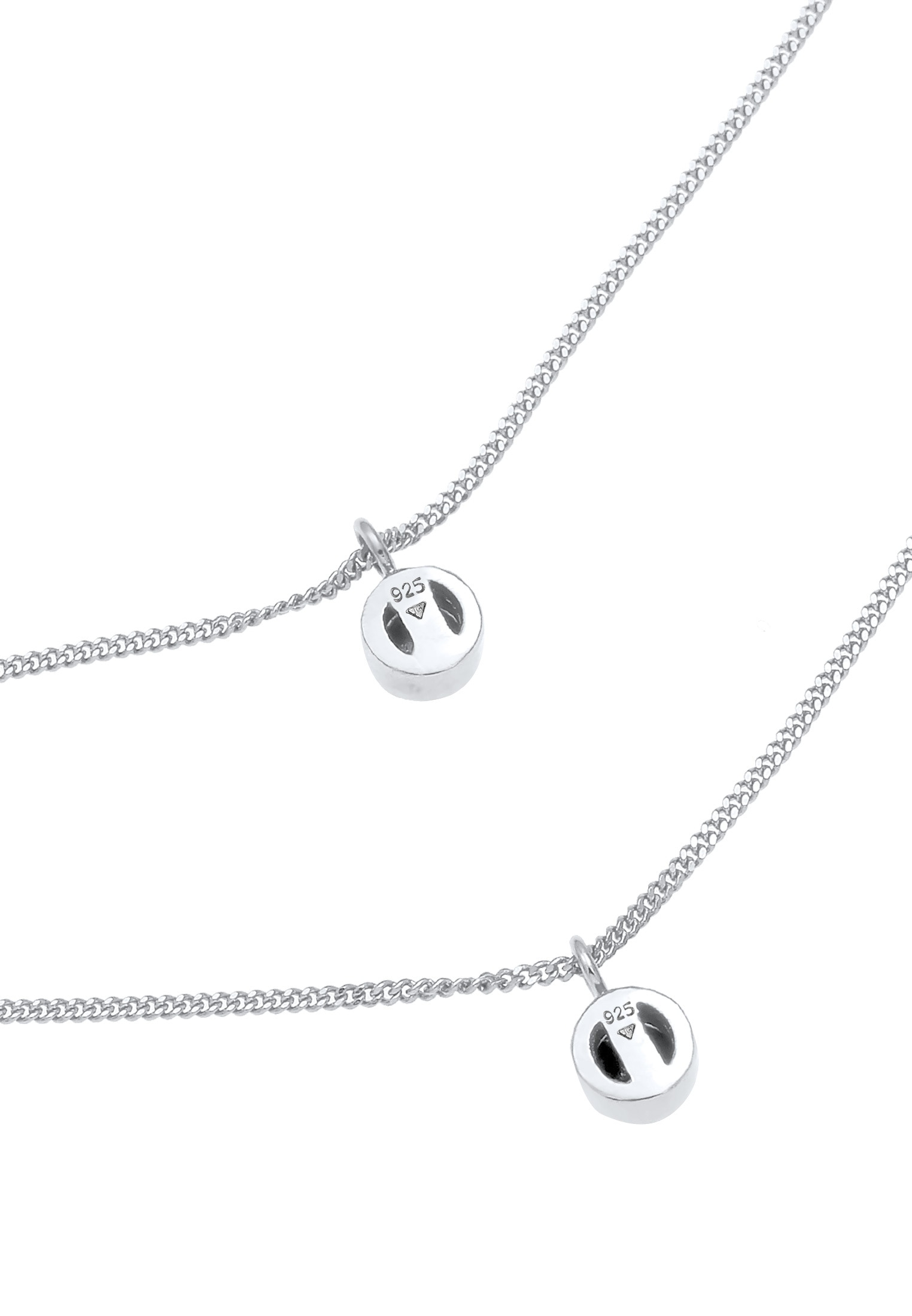 Elli Silberkette »Halskette Choker Layer Kristalle Rund 925 Silber«