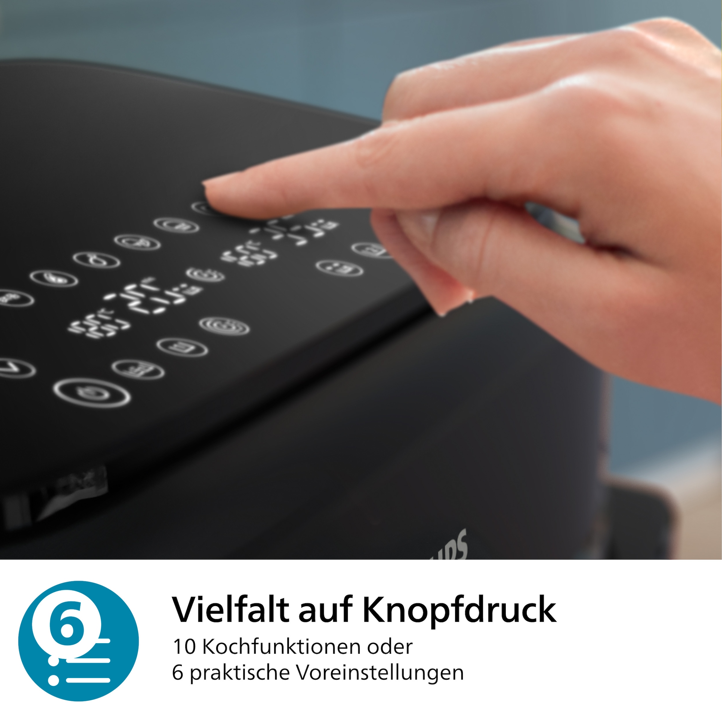 Philips Heißluftfritteuse »Airfryer 1000 Flexible Basket NA150/00, zwei Körbe mit 7.1L«, 2450 W, RapidAir Technologie und 10 Kochfunktionen; Schwarz