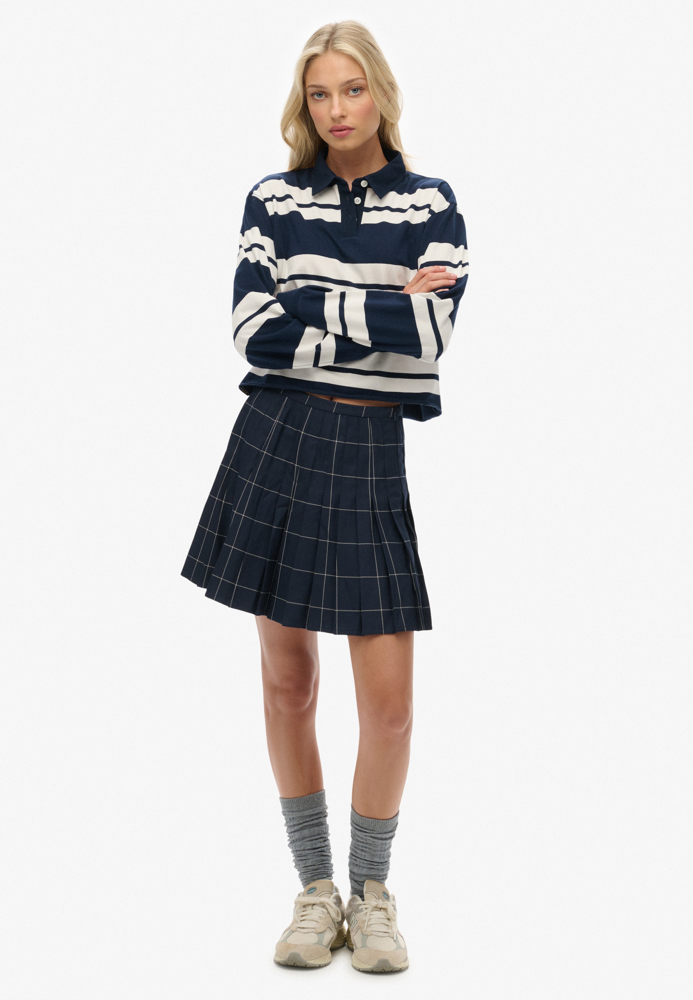 Superdry Langarm-Poloshirt »ATH ESS CROPPED STRIPE RUGBY« Packung, 2