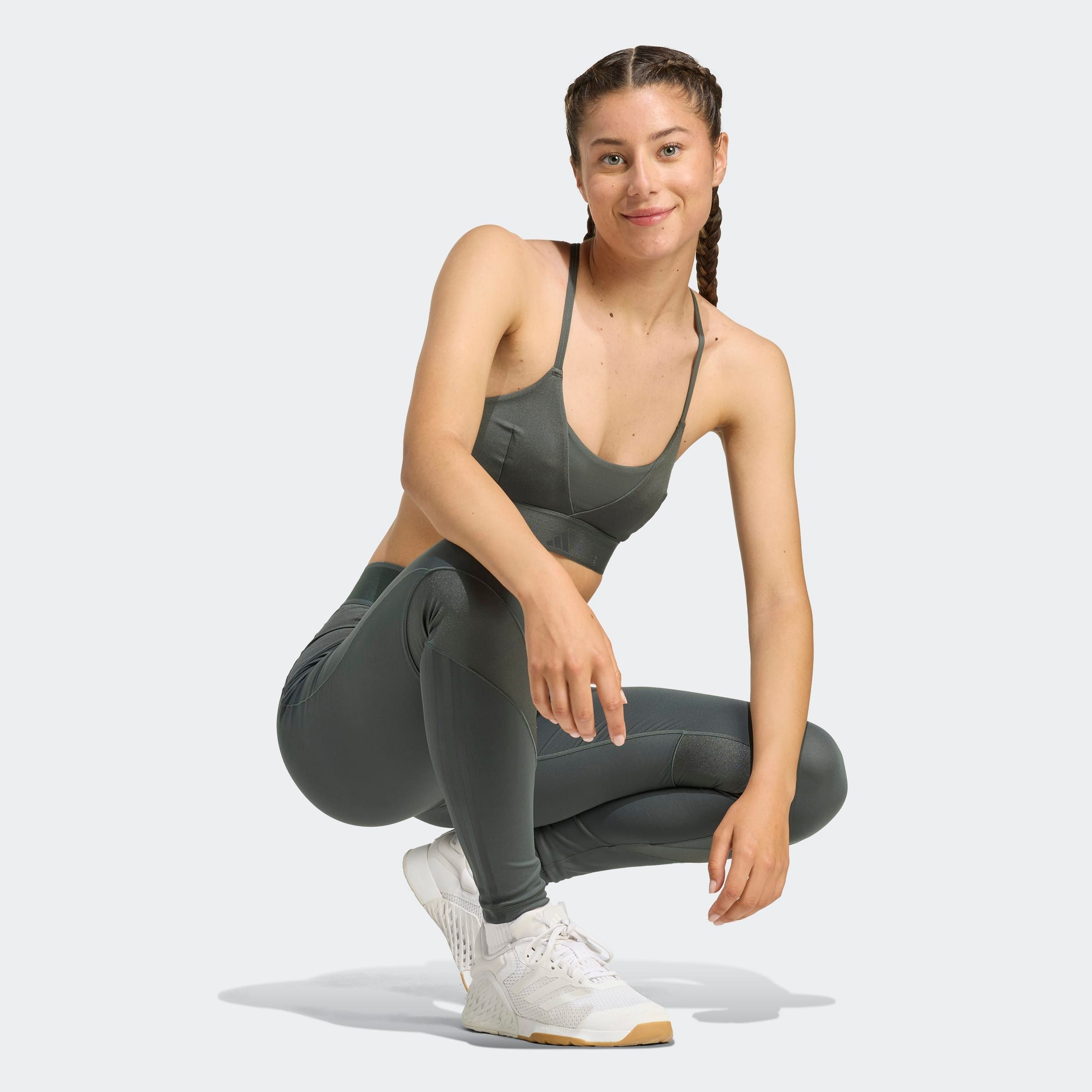 adidas Performance Trainingstights »HYPERGLAM SHINE FULL-LENGTH LEGGINGS«  sportlicher Mix aus glänzendem und mattem Material, mit Jacquard-Bund