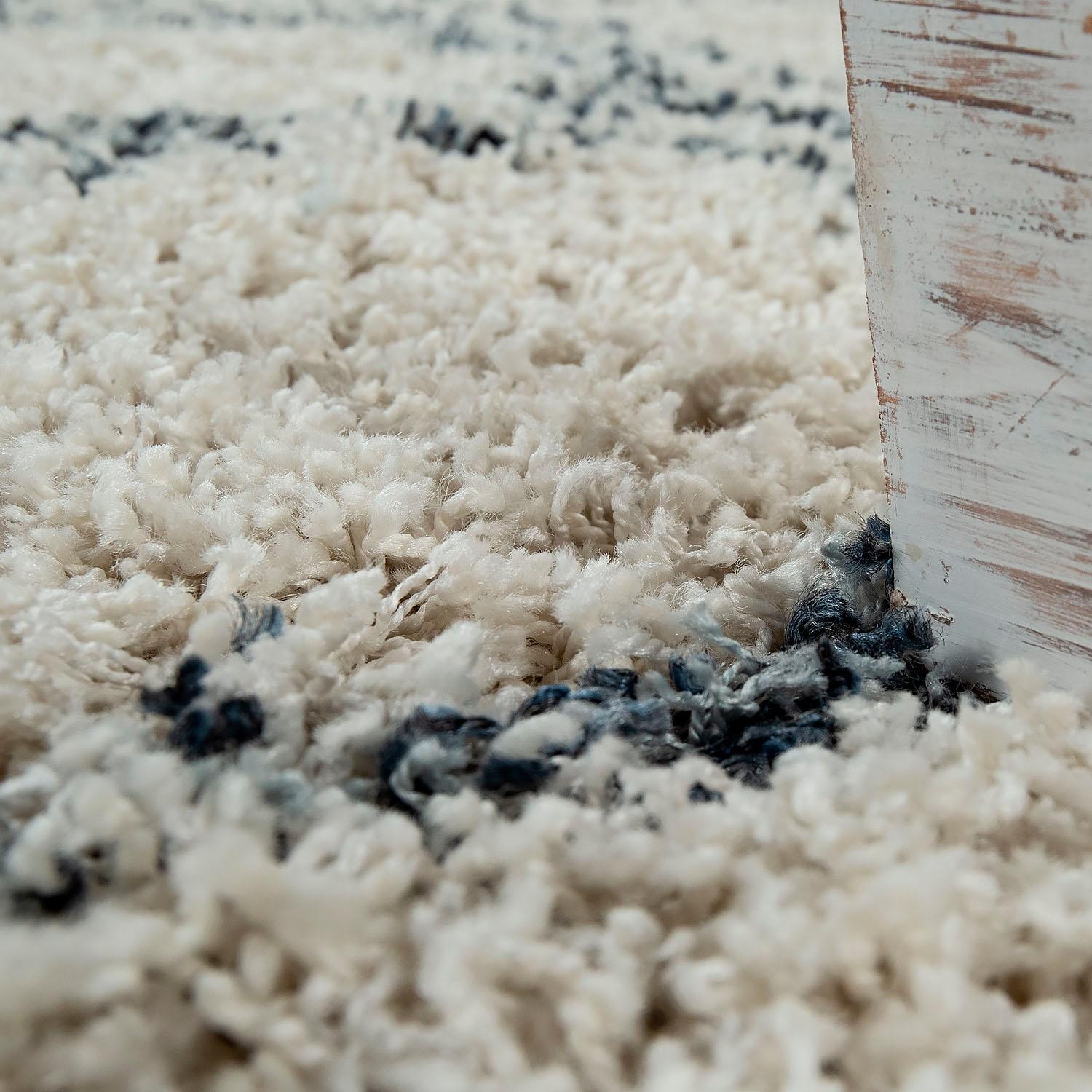 Paco Home Hochflor-Teppich »Nador 751«, rechteckig, 54 mm Höhe, weicher Shaggy mit Rauten Design und Fransen