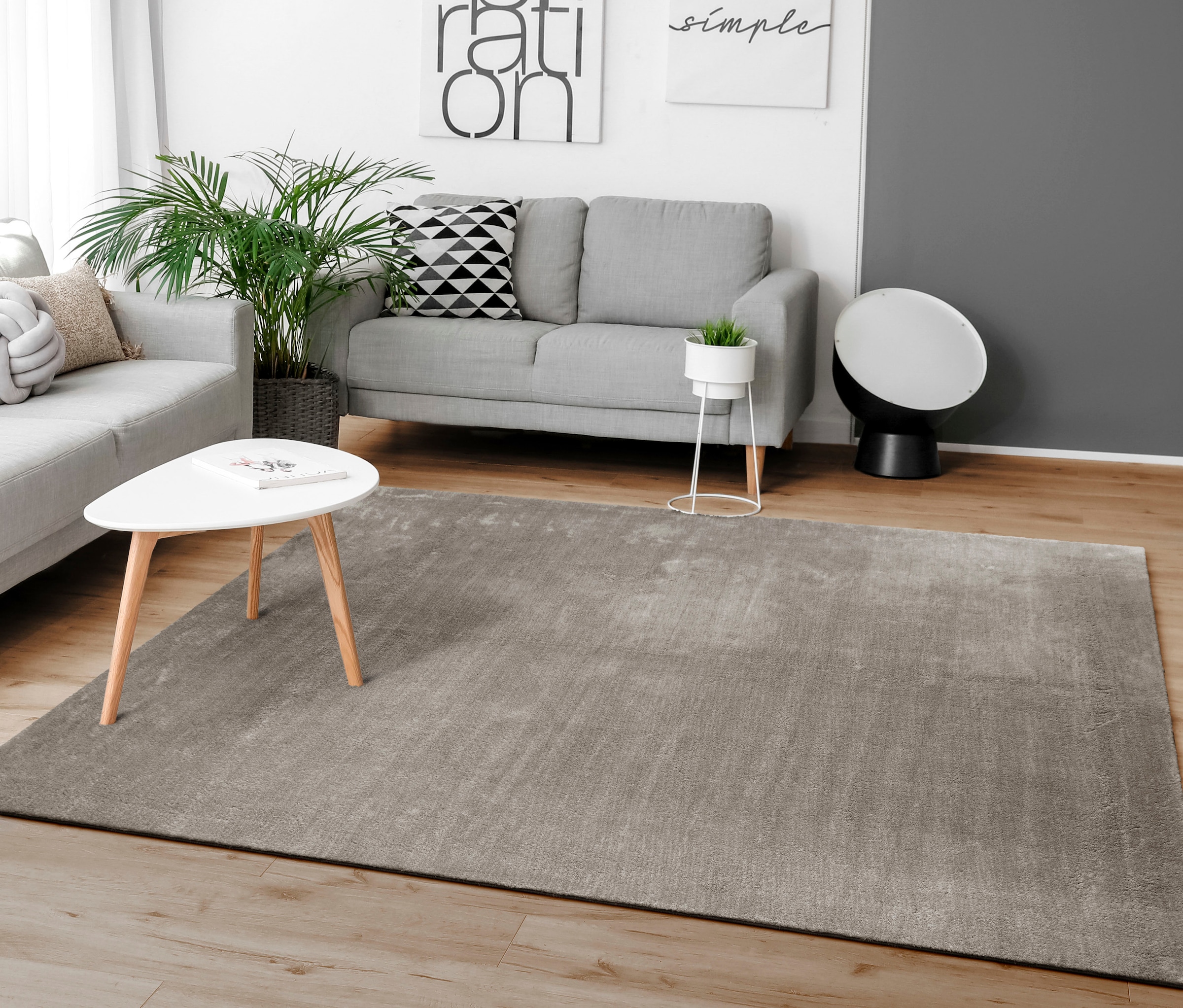Paco Home Teppich »Cadiz 630«, rechteckig, 14 mm Höhe, Uni-Farben, besonders weich, waschbar, auch als Läufer erhältlich