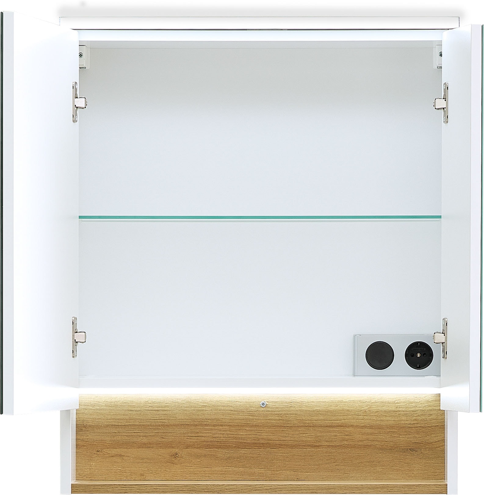 Saphir Spiegelschrank »mit LED-Kranzbeleuchtung und 1 offenes Fach«