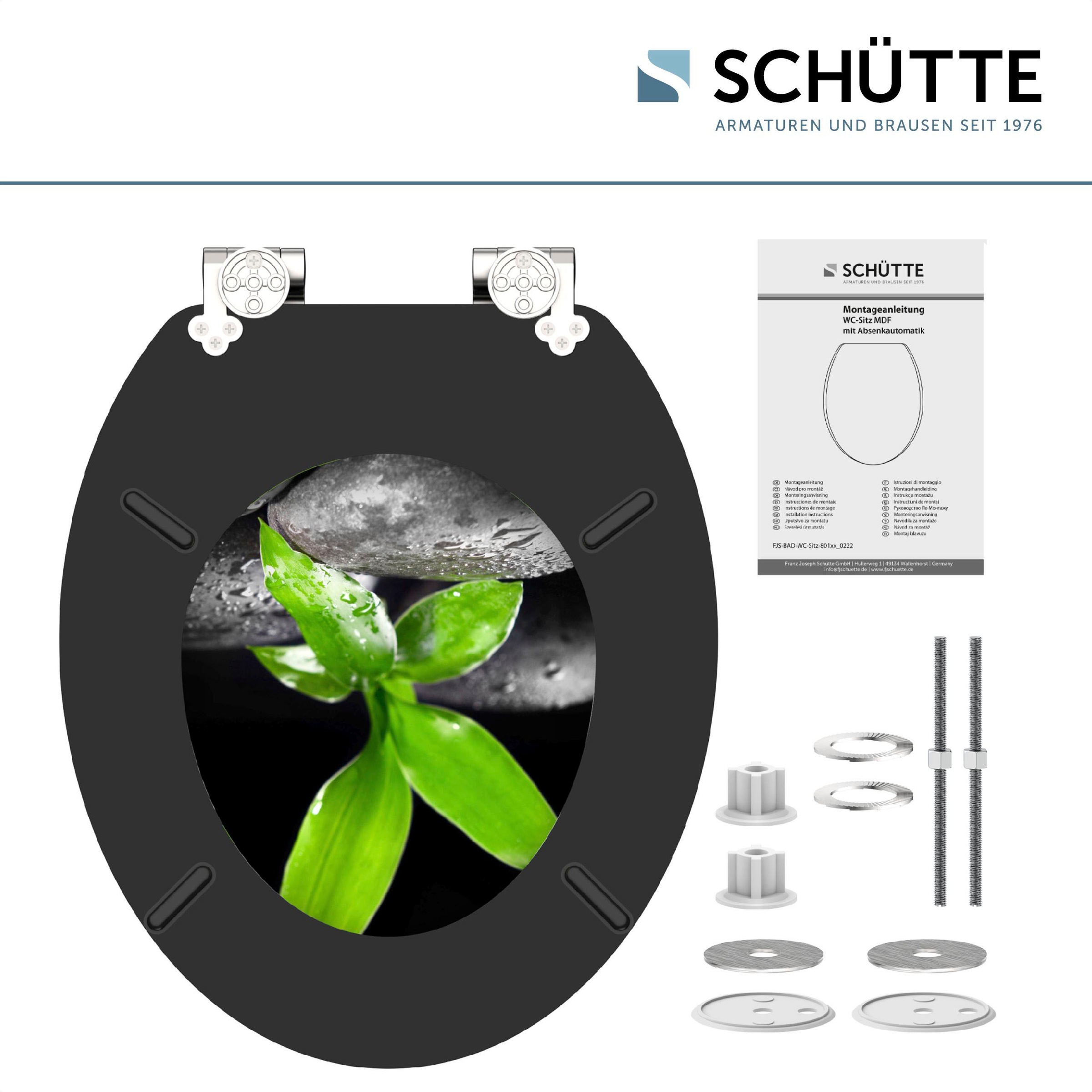 Schütte WC-Sitz »DARK STONES AND BAMBOO«, Toilettendeckel, mit Absenkautomatik