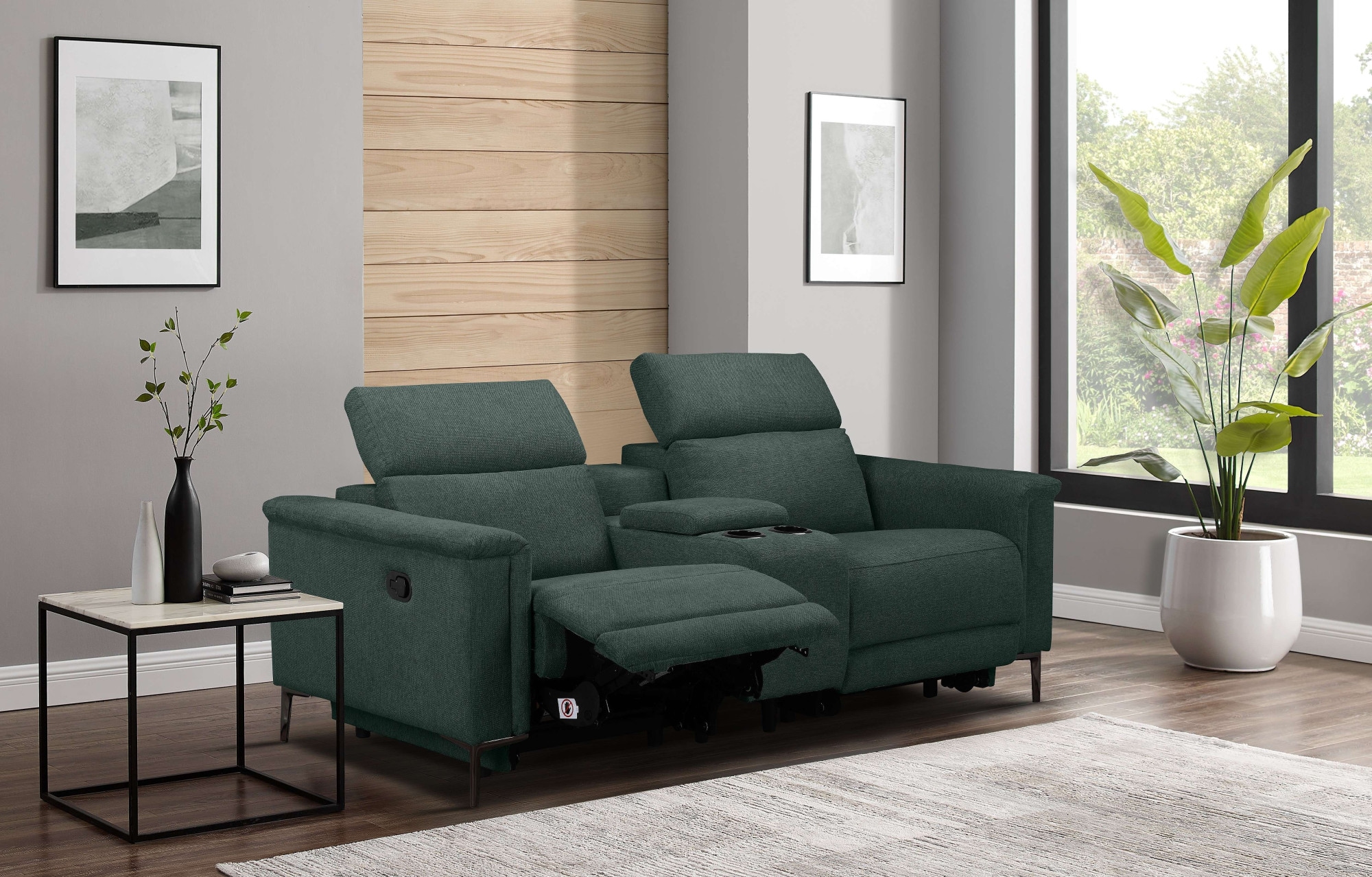 Places of Style 2-Sitzer »Lund, 2er-Kinosofa, TV-Sessel, Multimedia-Sofa, USB-A,«, m. elektrischer o. manueller Relaxfunktion, Getränkehalter u. Staufach