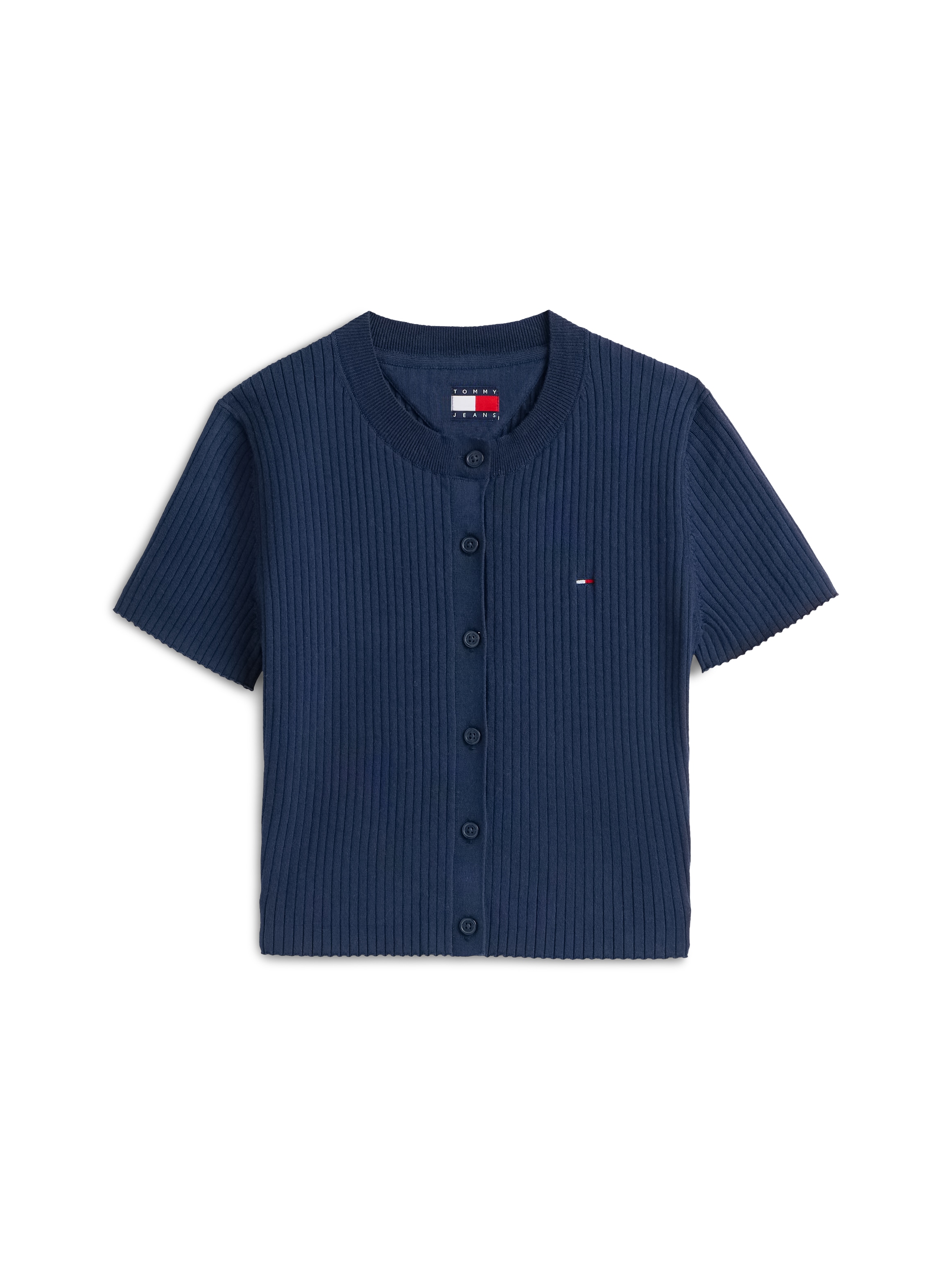 Tommy Jeans Strickjacke »TJW ESSENTIAL SS RIB CARDIGAN« mit gerippter Struktur, Slim Fit