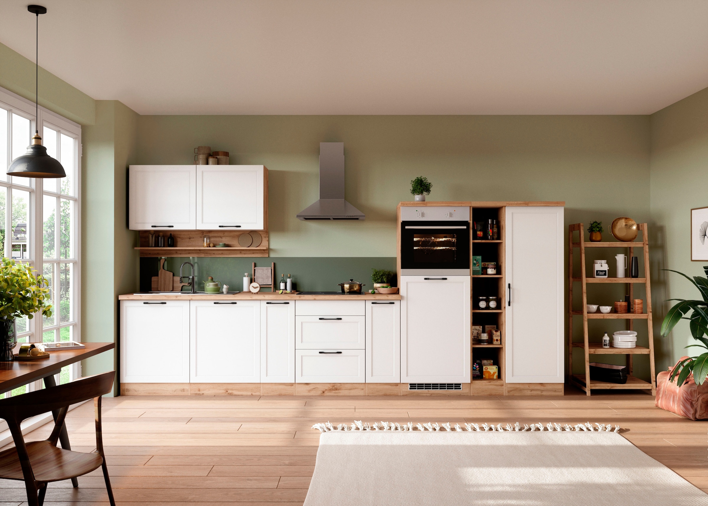 KOCHSTATION Küchenzeile »KS-Lana« 380 cm breit, wahlweise mit oder ohne E-Geräte