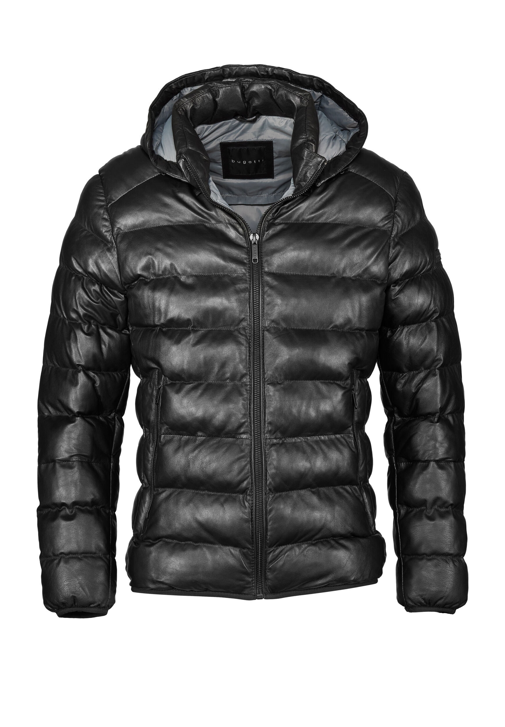 bugatti Lederjacke »BUCLAUDIUS« mit Kapuze mit Reißverschlusstaschen