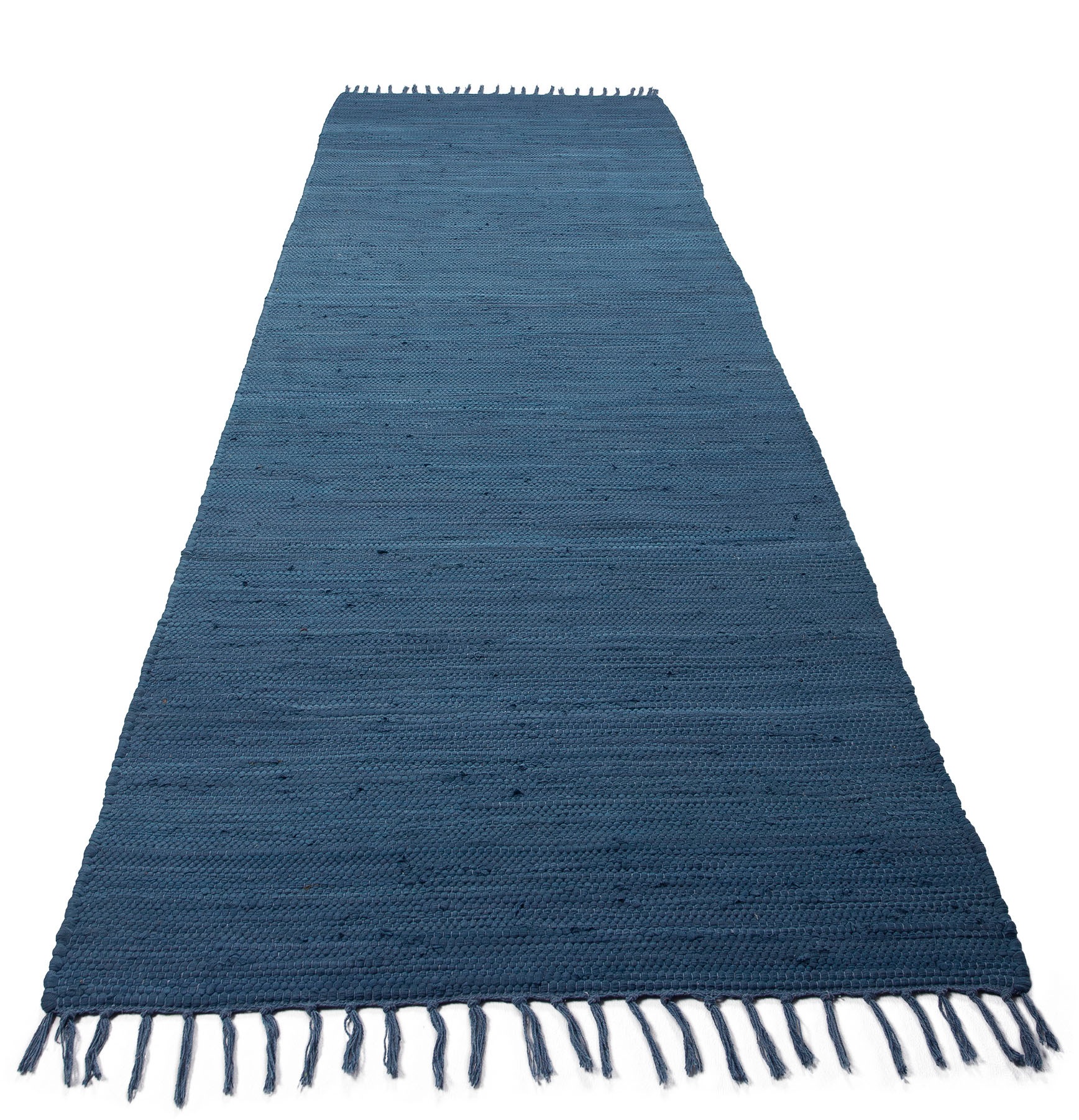 carpetfine Teppich »Kelim Chindi uni, auch als Läufer«, rechteckig, 5 mm Höhe, Wendeteppich, reine Baumwolle, handgewebt, Uni-Farben, mit Fransen