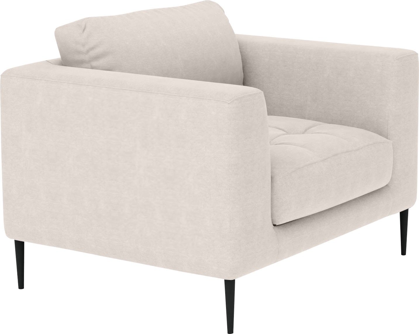 TRENDMANUFAKTUR Sessel »Luzi, Loungesessel, modern mit extra hohen Füßen«, Designsessel mit tollem Sitzkomfort, Metallfüße schwarz, Breite 96 cm