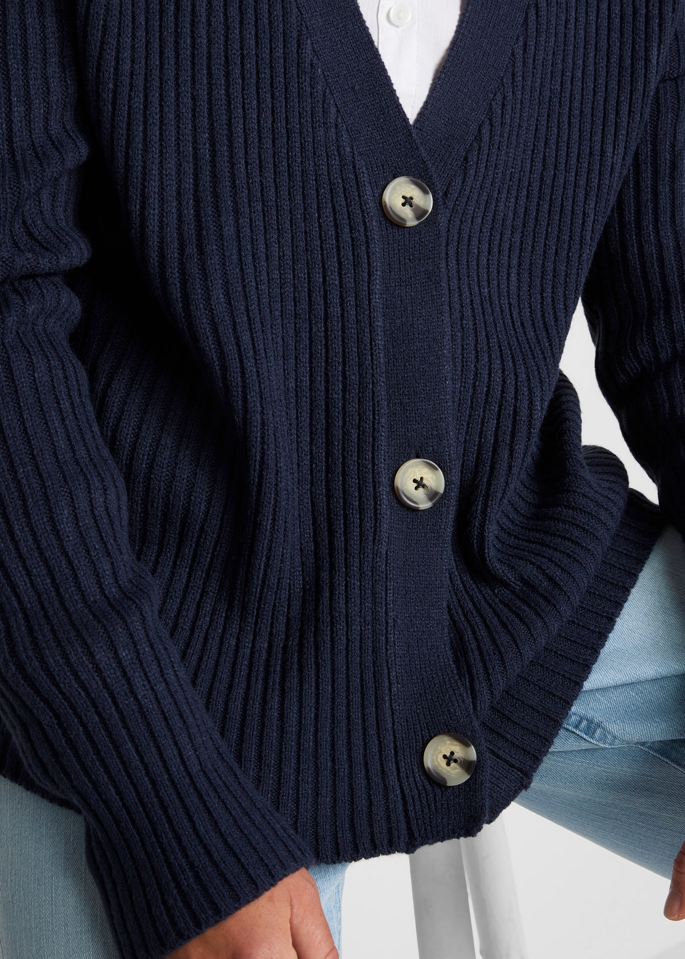 bonprix Strickjacke Gerippte Strickjacke