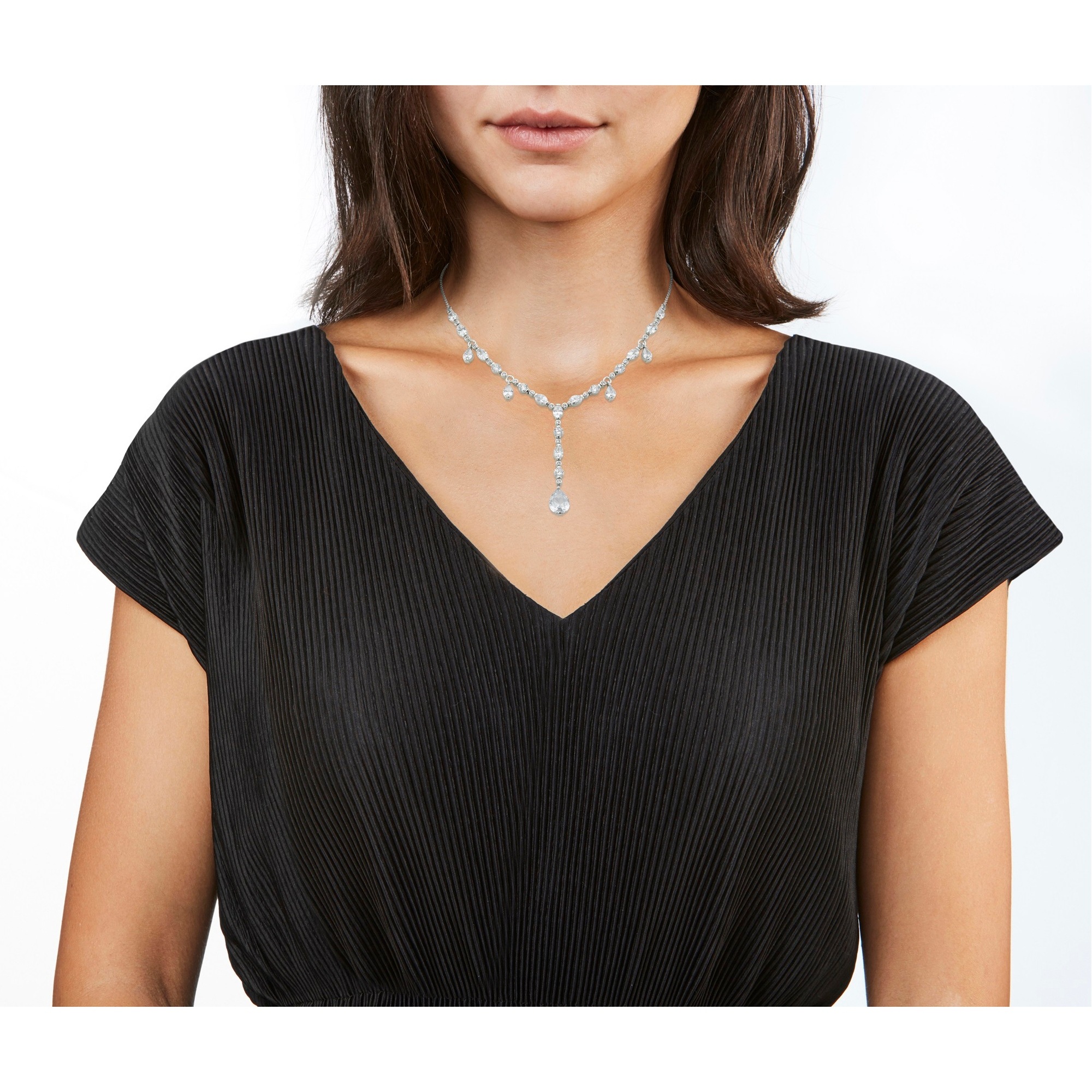 GIORGIO MARTELLO MILANO Collier »Collier mit weißen Zirkonia Steinen, Silber 925«
