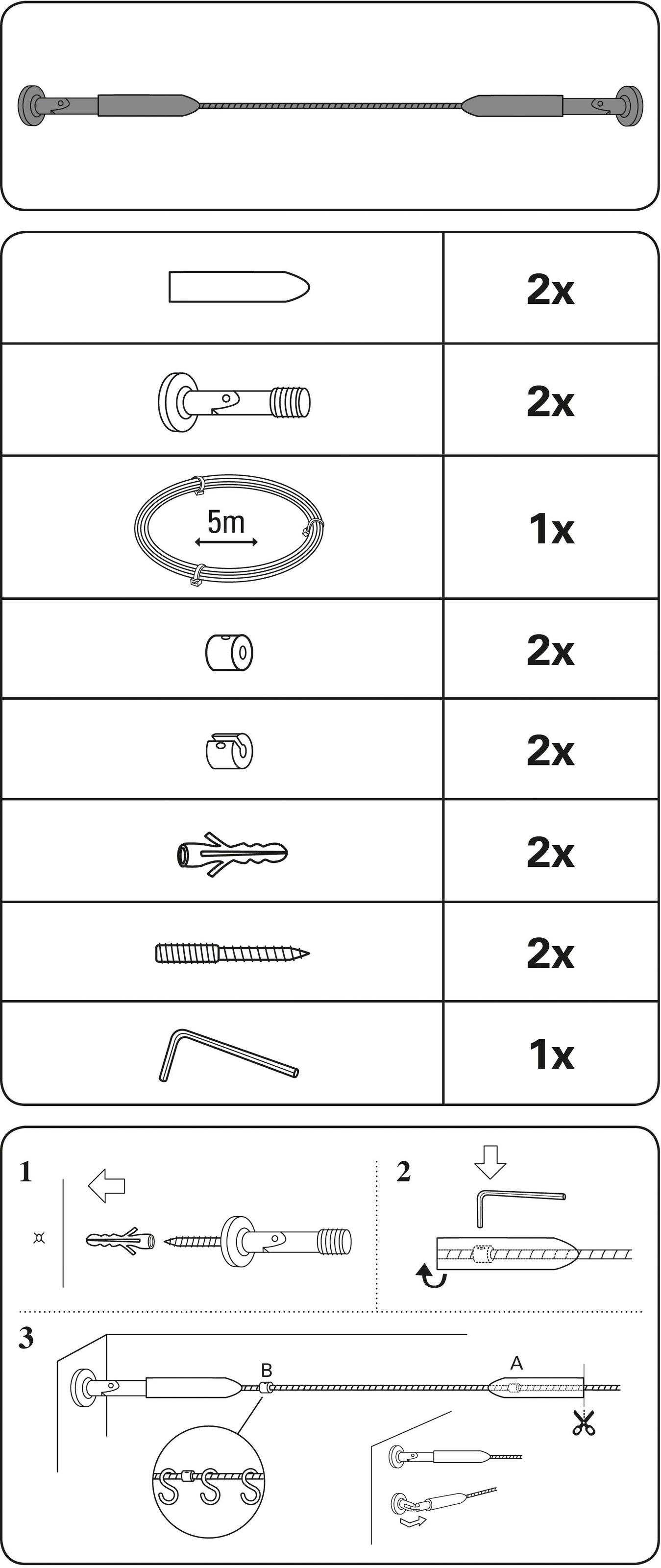 GARDINIA Seilspanngarnitur »Race« Nur auf festem Untergrund montieren