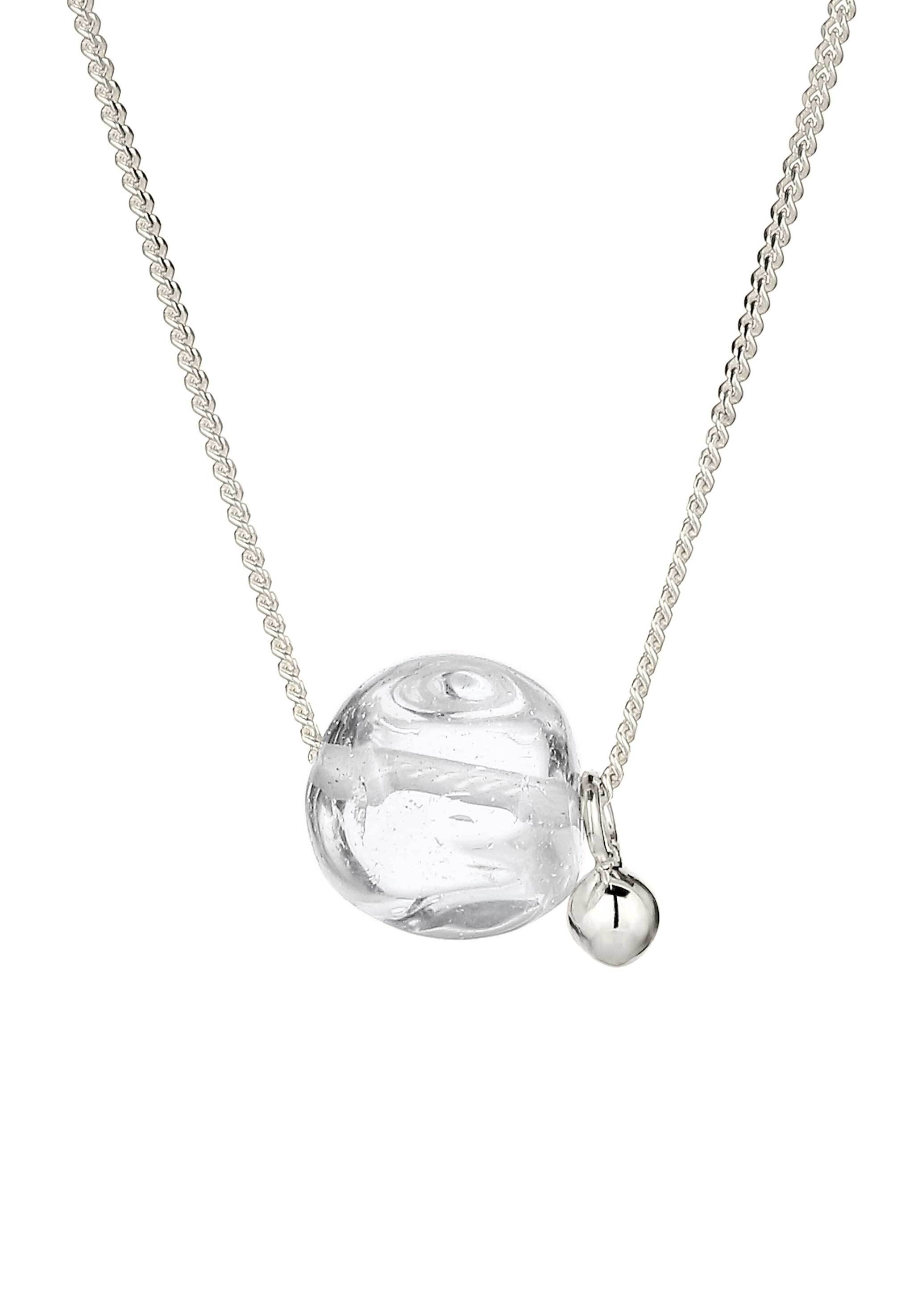 Elli Silberkette »Halskette Rock Crystal Rund Transparent 925 Sterling Silber«