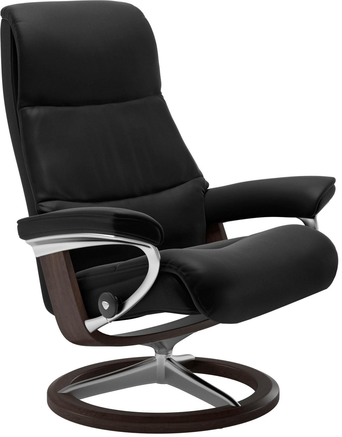 Stressless® Relaxsessel »View«, (Set, Relaxsessel mit Hocker), mit Signature Base, Größe M,Gestell Wenge