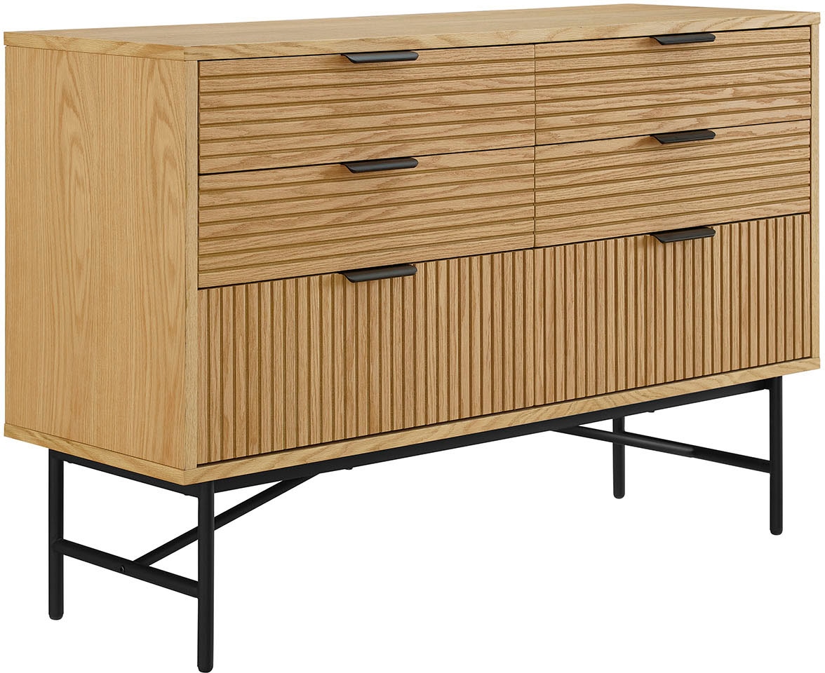 SalesFever Kommode »Visby Designer Kommode mit Stil«, Eiche Echtholzfurnier