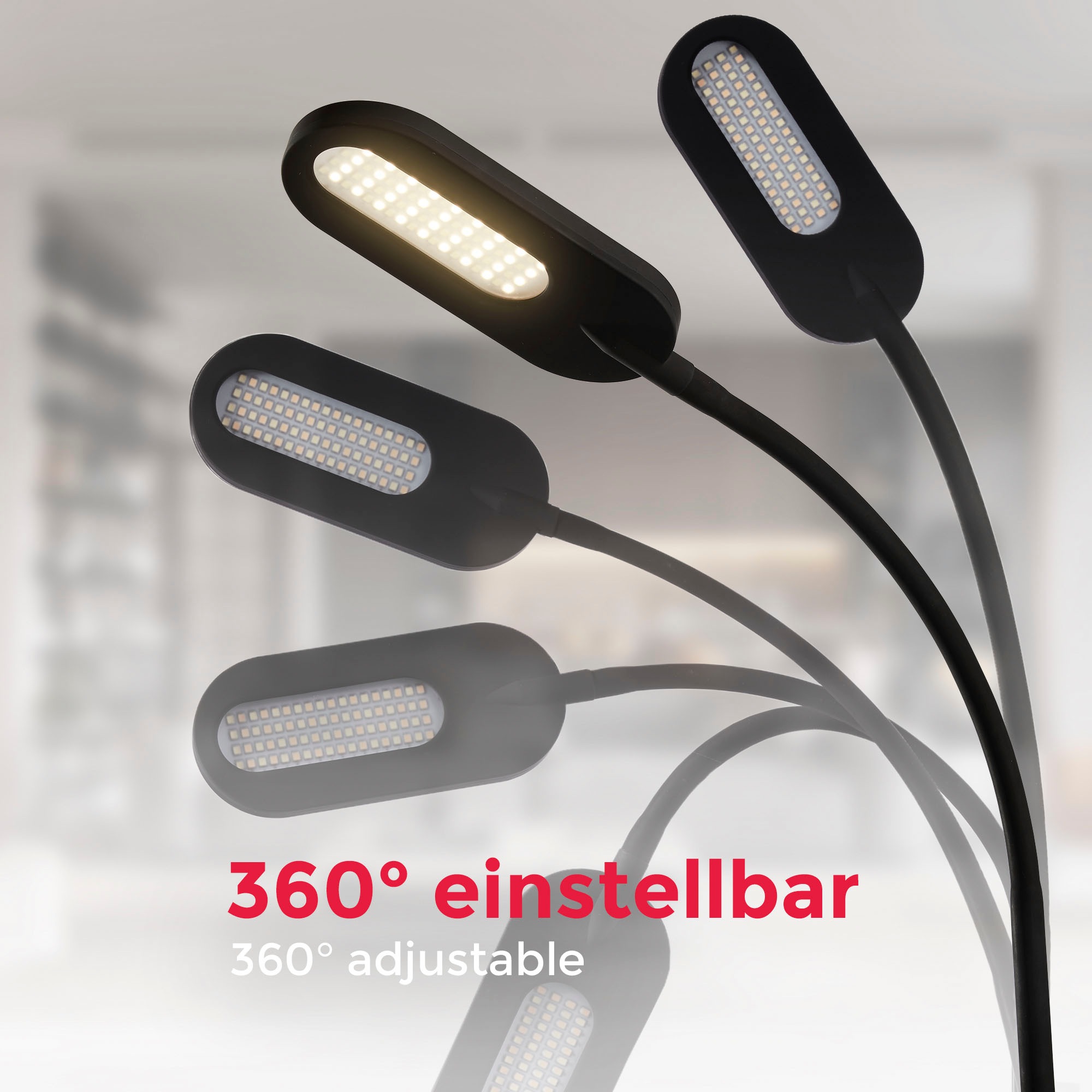 B.K.Licht LED Leuchten-Set, 2-teilig: LED Deckenleuchte + LED Stehlampe 