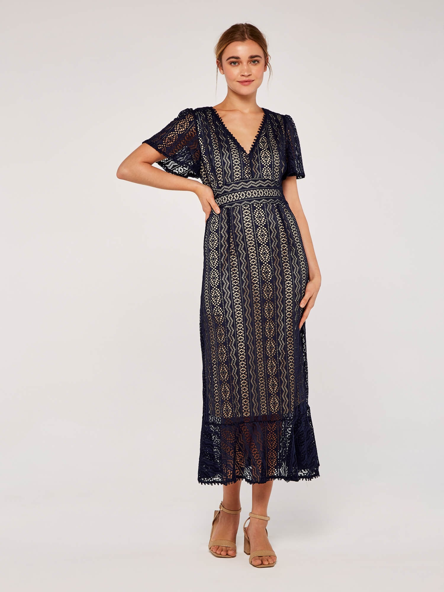 Apricot Maxikleid »Midikleid« aus Spitze