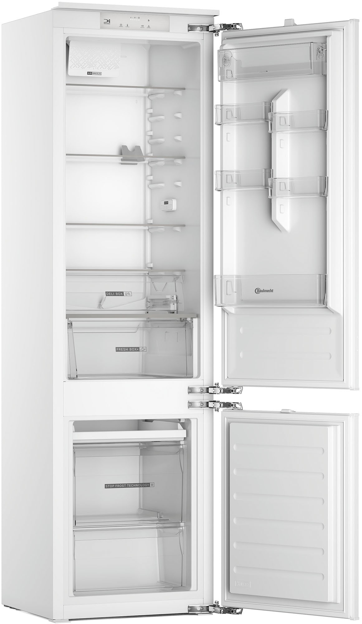 Bauknecht Einbaukühlgefrierkombination »BKGIS 20F23« 194 cm hoch 56 cm breit in silberfarben