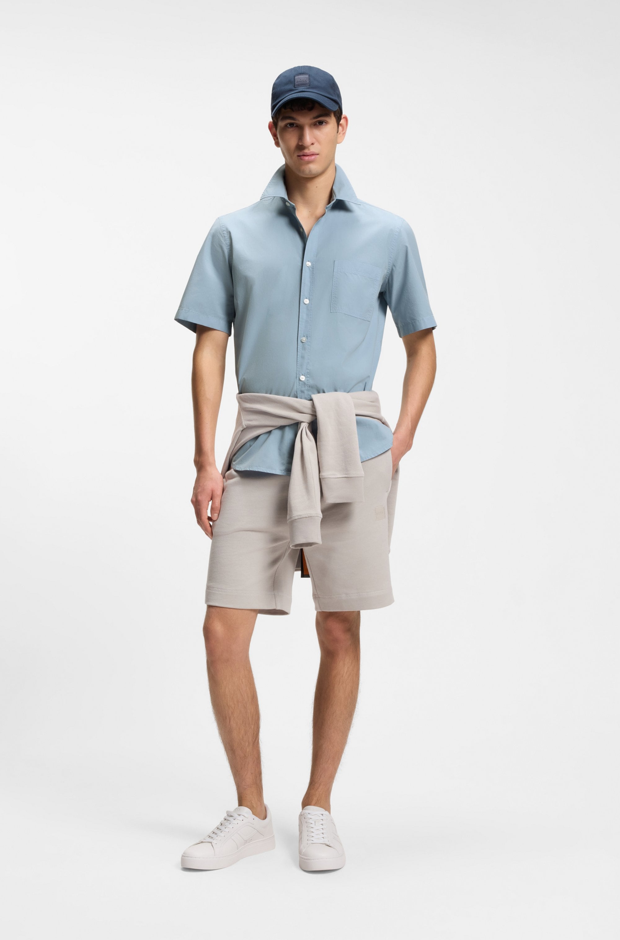 BOSS ORANGE Kurzarmhemd Regular Fit, Kentkragen, Kurzarm