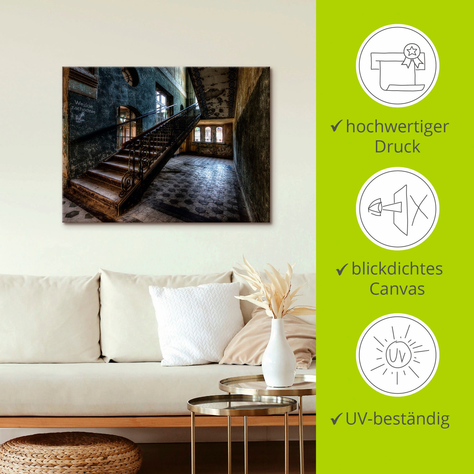 Artland Wandbild »Lost Place - Treppen«, Architektonische Elemente, (1 St.), als Leinwandbild, Poster in verschied. Größen