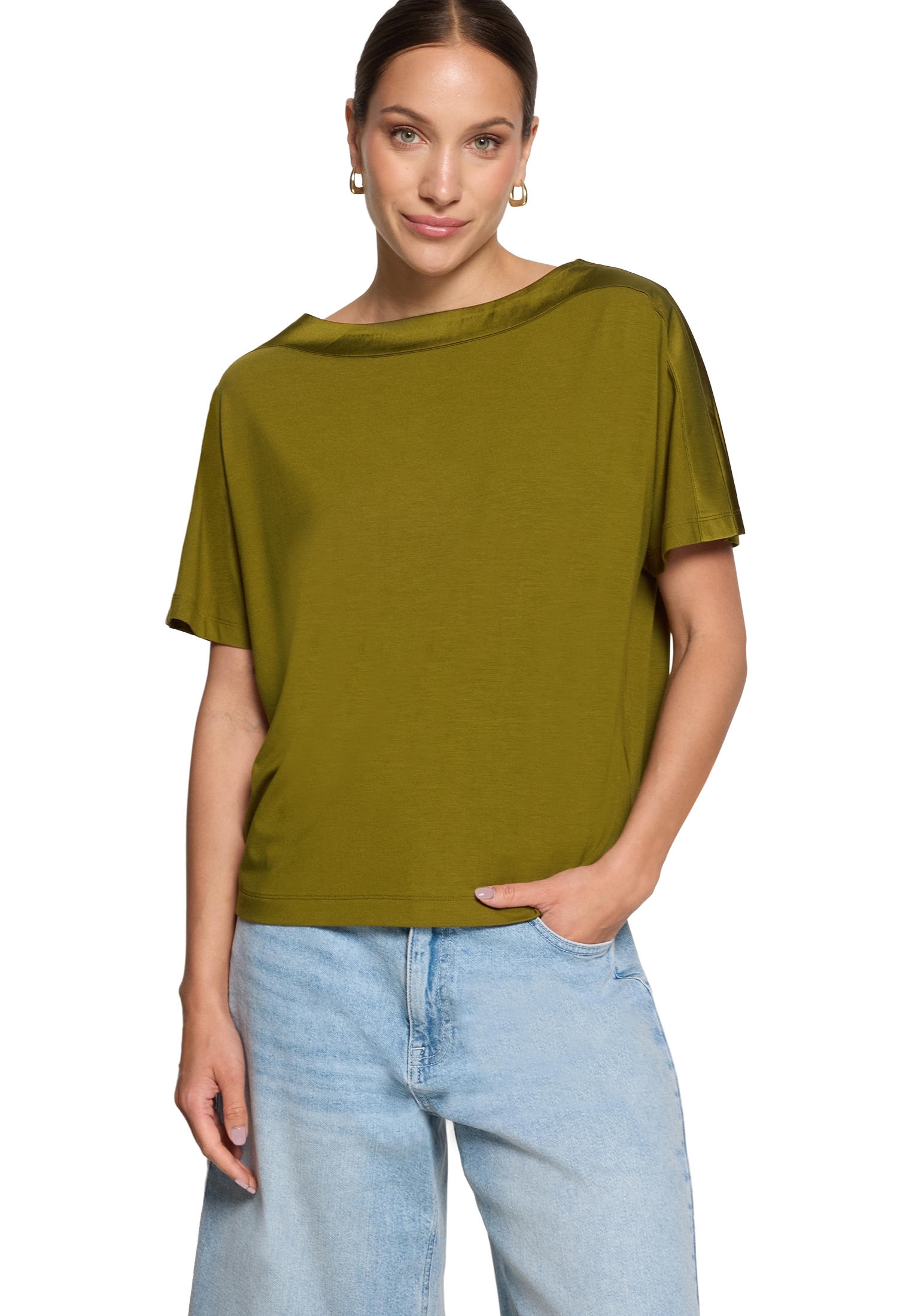 Zero Shirttop »Kurzarm-Shirt mit U-Boot-Ausschnitt«