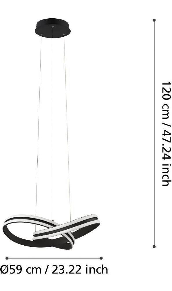 EGLO Hängeleuchte »CORREDERA Pendellampe, Kunststoff, Stahl, IP20, Esszimmerlampe, Lampe«, 1 flammig, Leuchtmittel LED-Modul | LED wechselbar, Elegante Hängelampe für Esszimmer, Küche oder Wohnzimmer