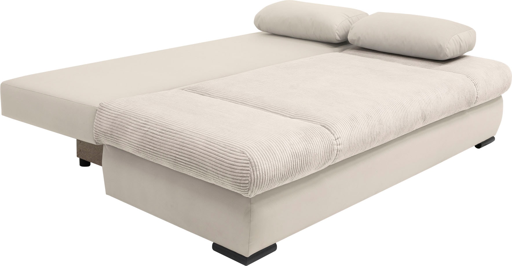 COLLECTION AB Schlafsofa »Chicago mit Bettfunktion, Schlafcouch«, inklusive Bettkasten, Cord-Samt Bezug, beige