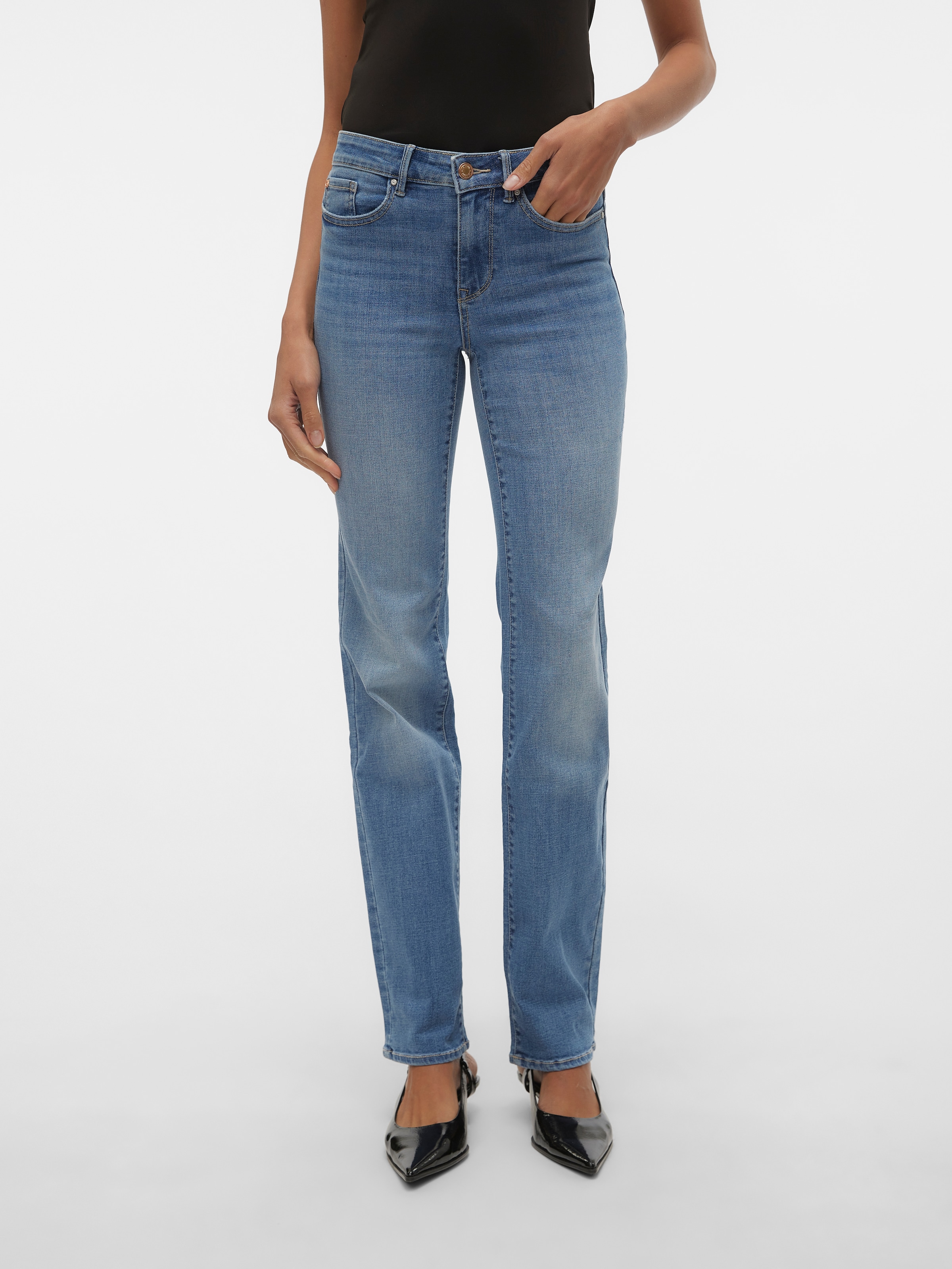 Straight-Jeans »VMFLASH MR STRAIGHT JEANS LI347 GA NOOS«