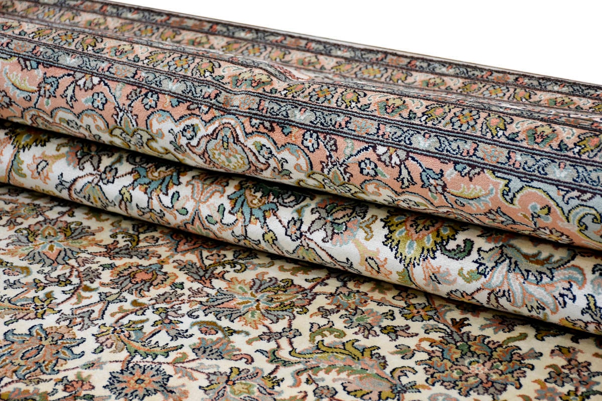Kayoom Seidenteppich »Kashan 12013«, rechteckig, 10 mm Höhe, Einzelstück mit Zertifikat, Wohnzimmer