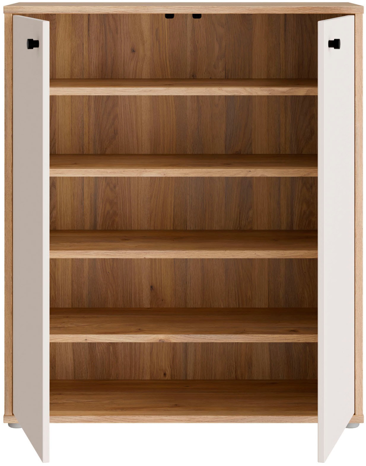 FORTE Schuhschrank Metallgriffe Schwarz B/H/T 83,7/98,3/34,9cm Soft Close