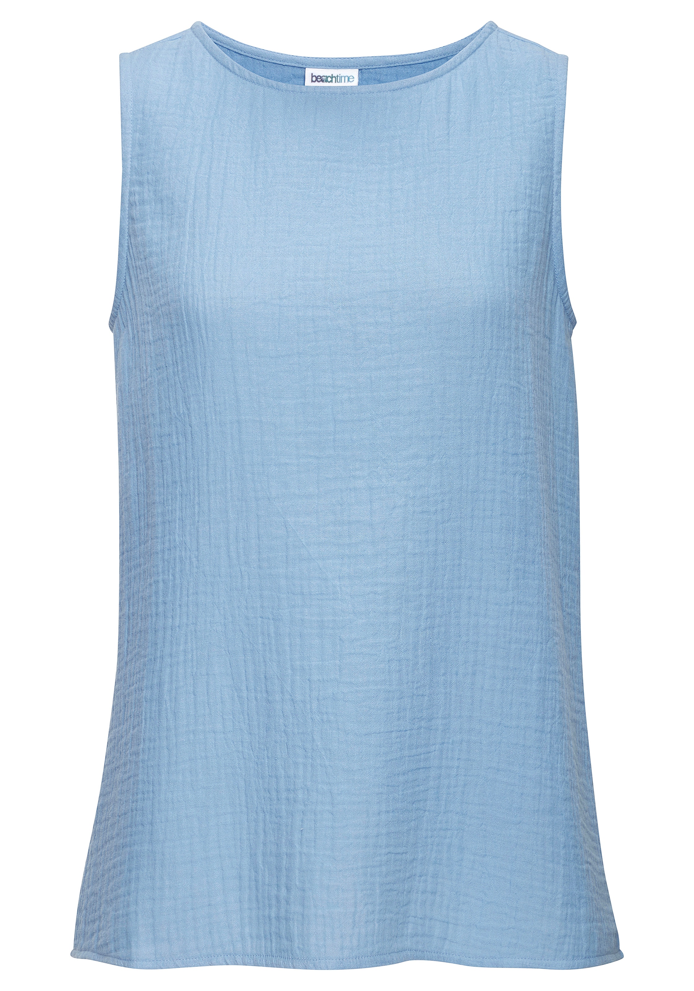 Beachtime Blusentop aus Musselin, Ärmelloses Top