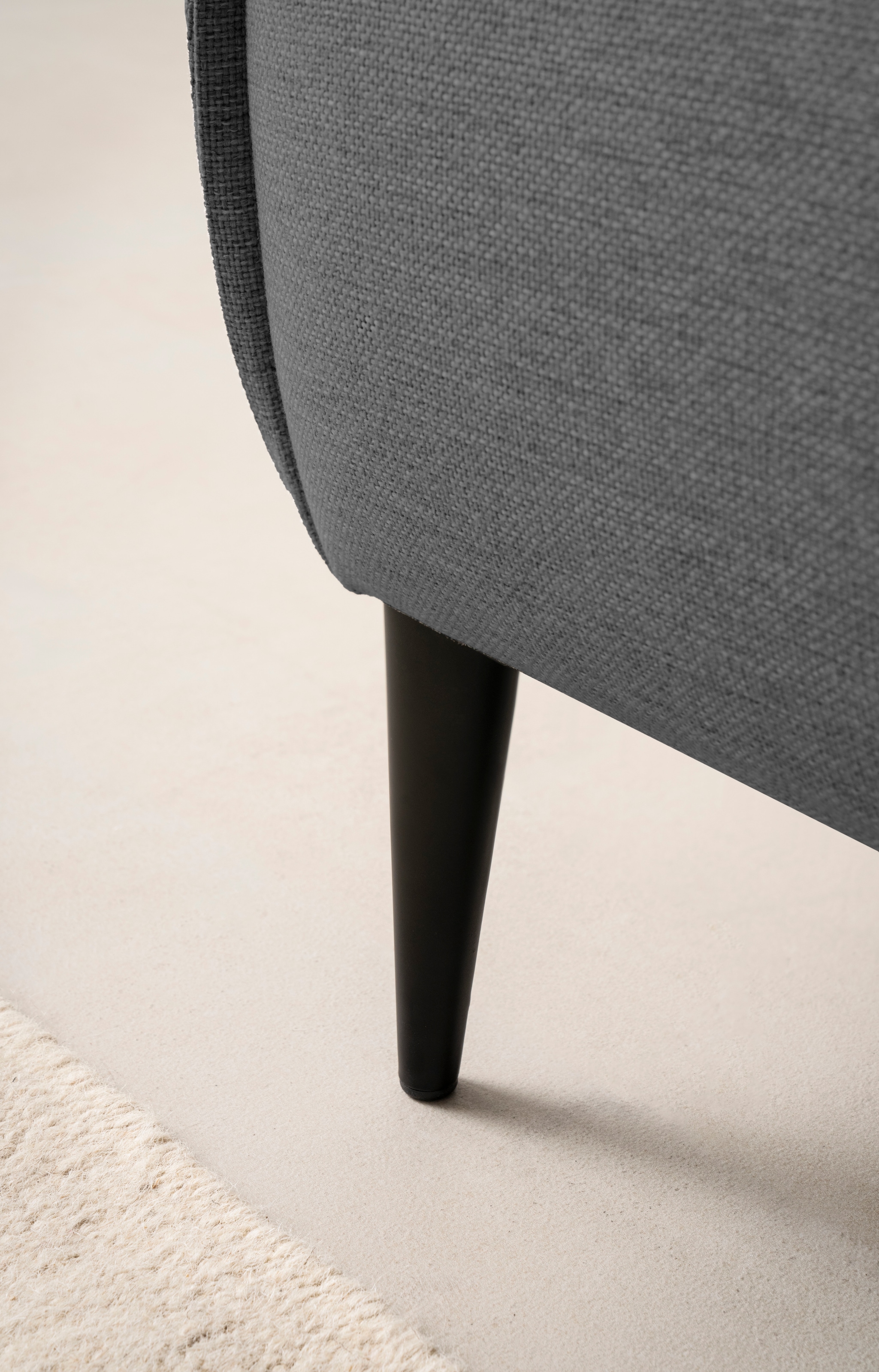 andas Ecksofa »TVINNU, L-Form, 275cm, in Cord und Flachgewebe«, wahlweise Recamiere rechts/links, schwarze Füße, bequemer Sitzkomfort