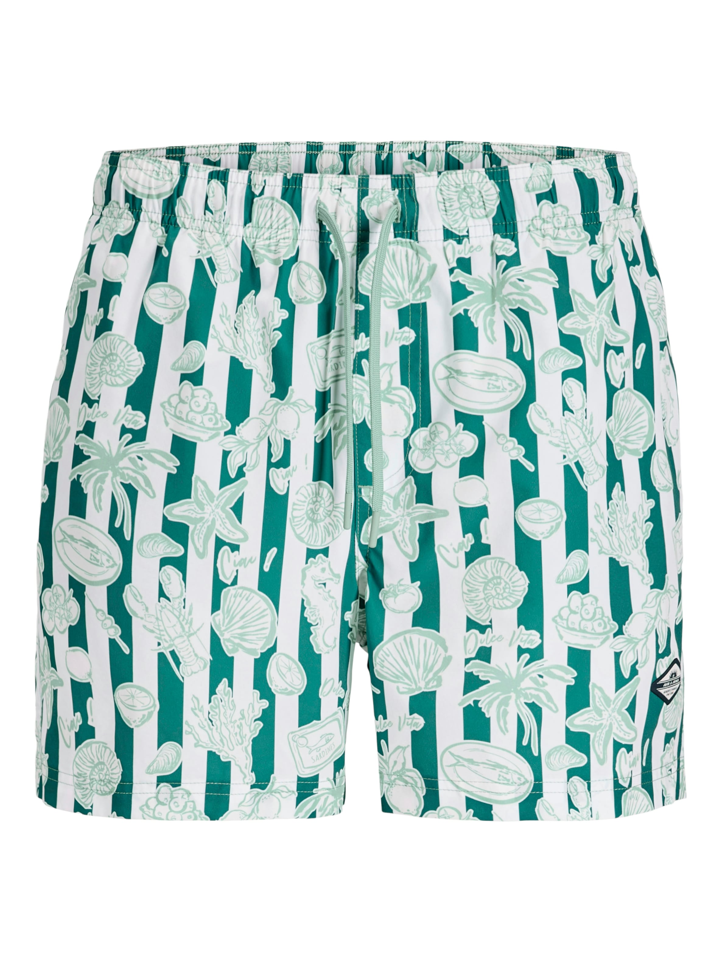 Jack & Jones Badeshorts »JPSTMAUI VIBES NOVELTY AOP SWIM SHORT SN« Kunstfaser