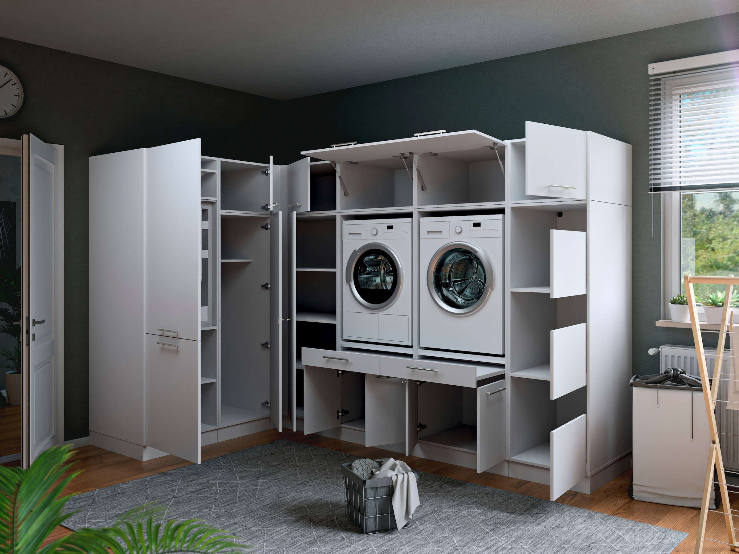 Laundreezy Mehrzweckschrank-Set »Laundreezy, 11-tlg. Mehrzweckschrank-Set B/H/T 285/200/68 cm« 11 Stk. tlg.