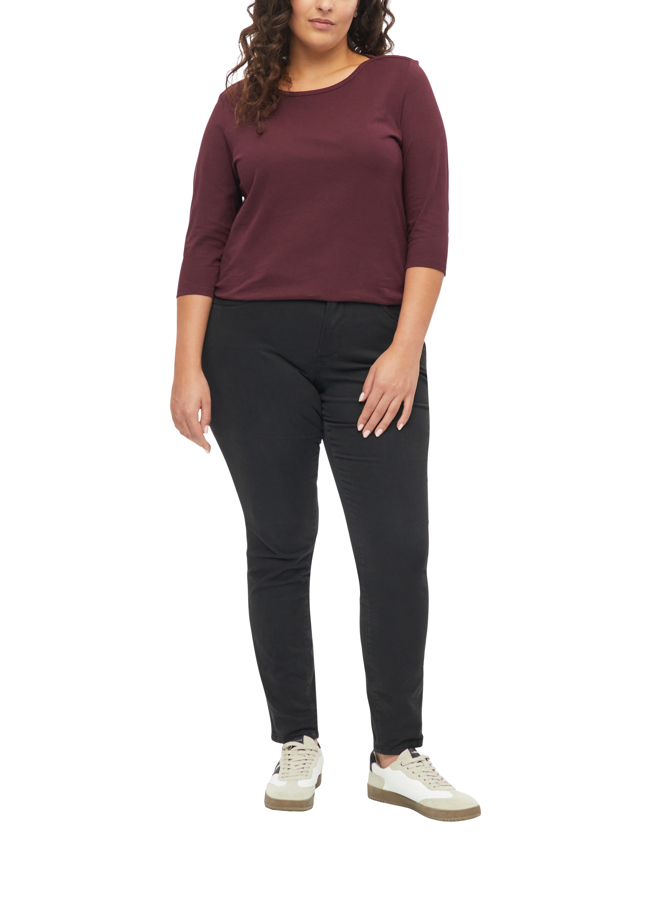 s.Oliver CURVE 3/4-Arm-Shirt mit U-Boot-Ausschnitt / Große Größen
