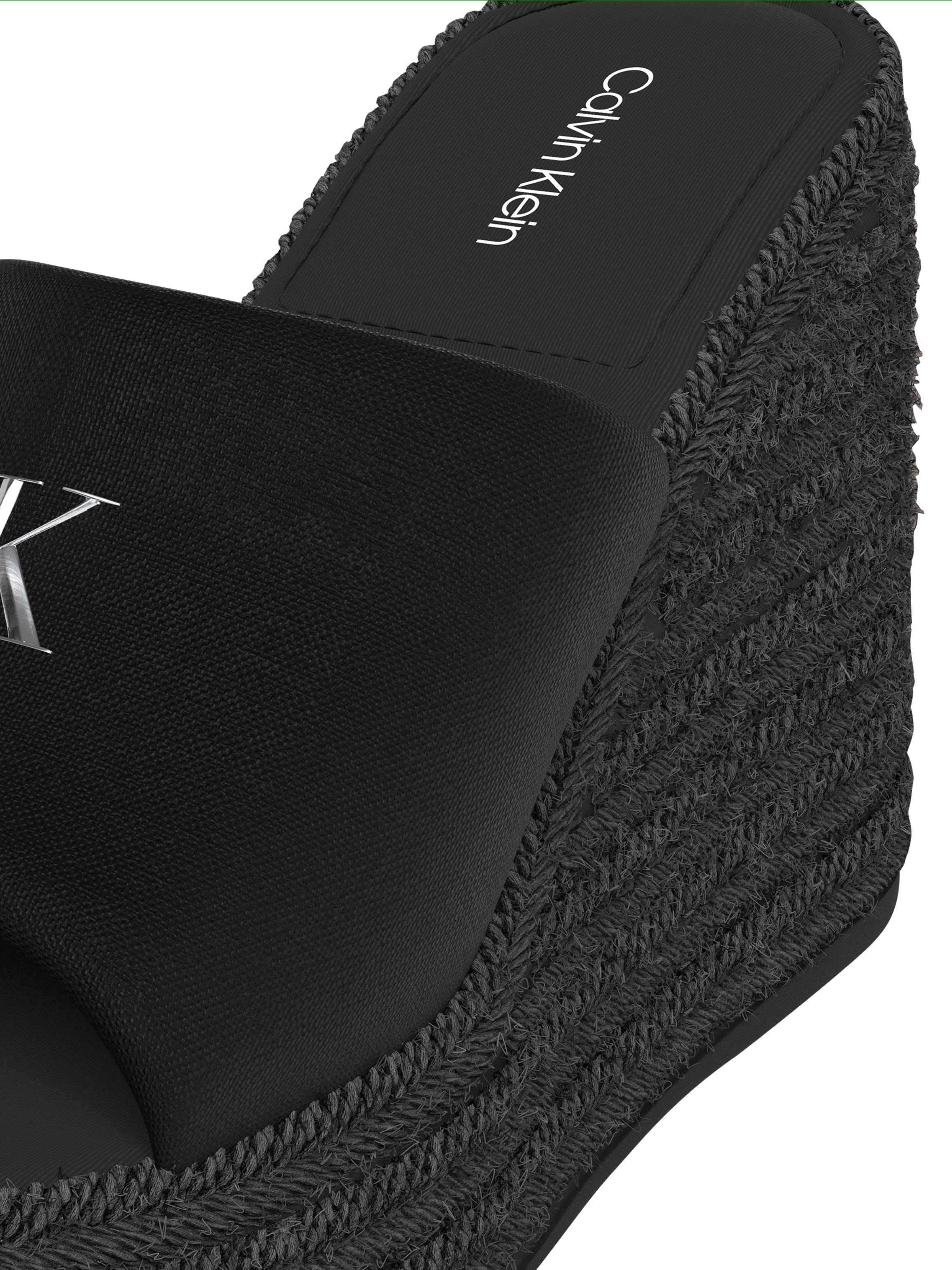 Calvin Klein Keilpantolette »WEDGE ESPAD 70 CANVAS MG«  Sommerschuh, Urlaubsschuh mit Plateau und Jutebesatz
