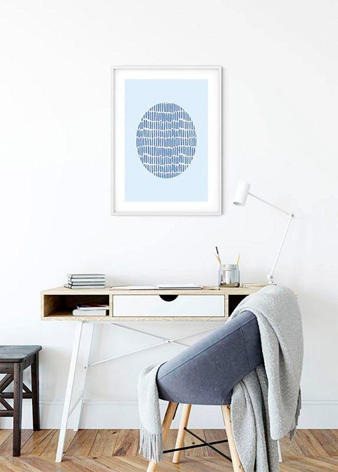 Komar Bild »Shelly Patterns Blue«, Formen-Kunst, (1 St.), Wandbild zur Dekoration - ohne Rahmen