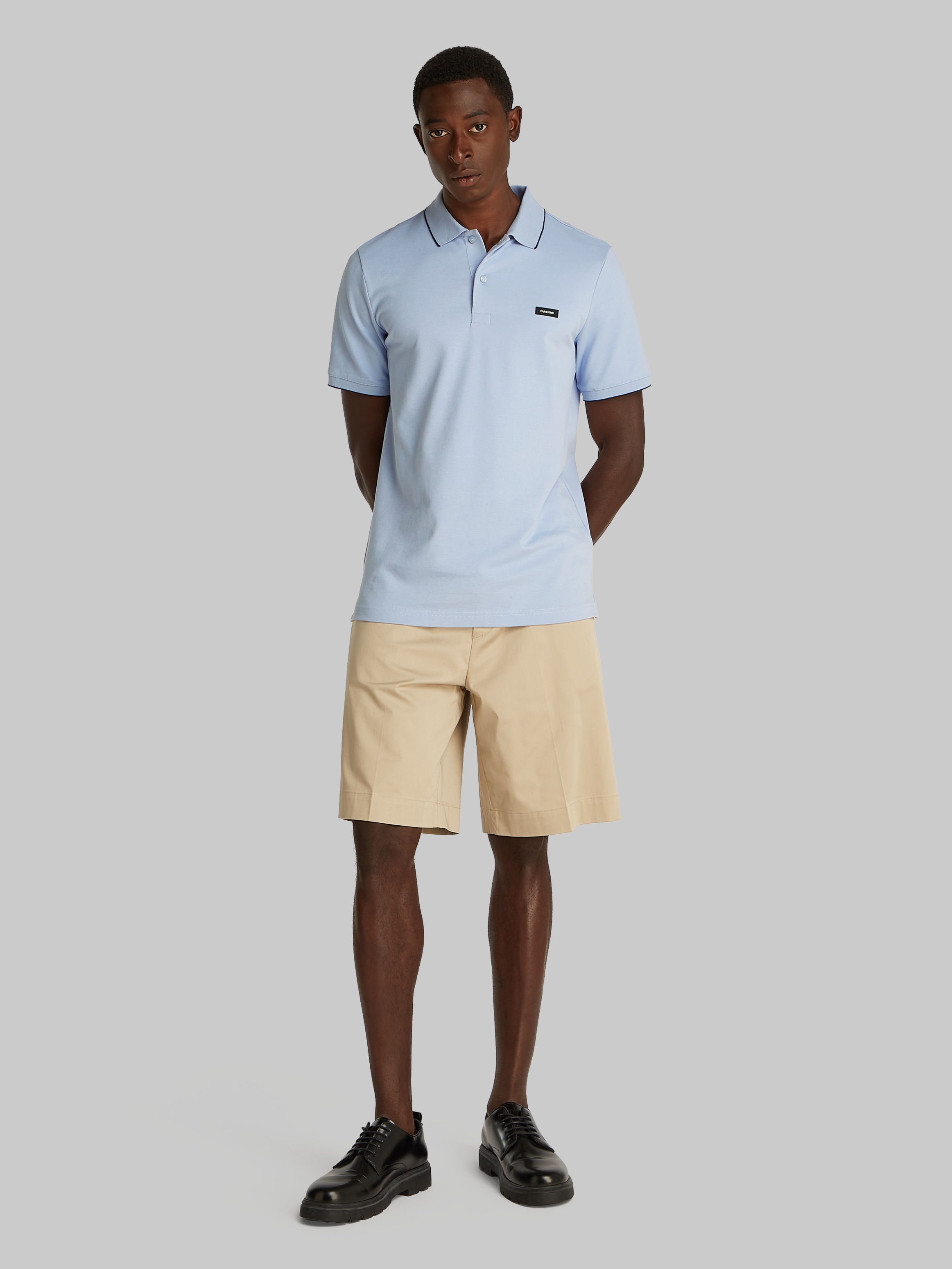 Calvin Klein Poloshirt »STRETCH PIQUE TIPPING POLO«, mit Streifendetail am Kragen