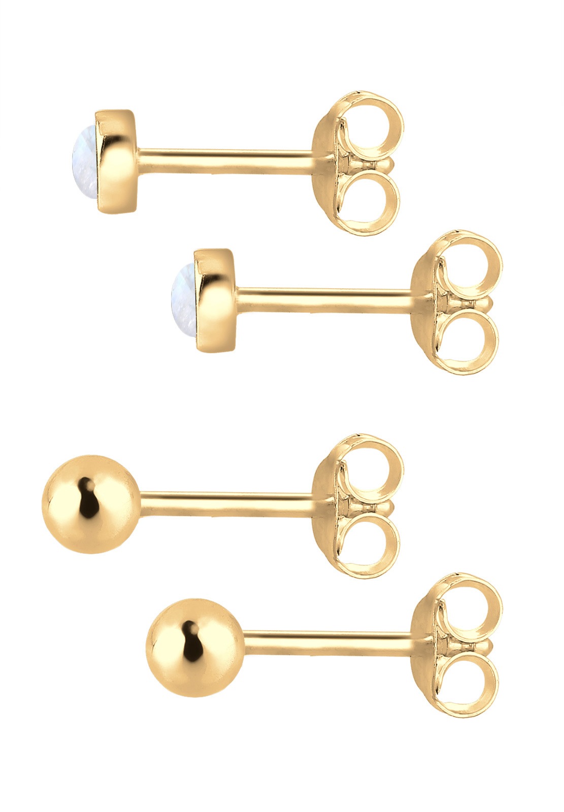 Elli Ohrstecker-Set »Ohrringe Ohrstecker Set mit Mondstein 925 Sterling Silber vergoldet«