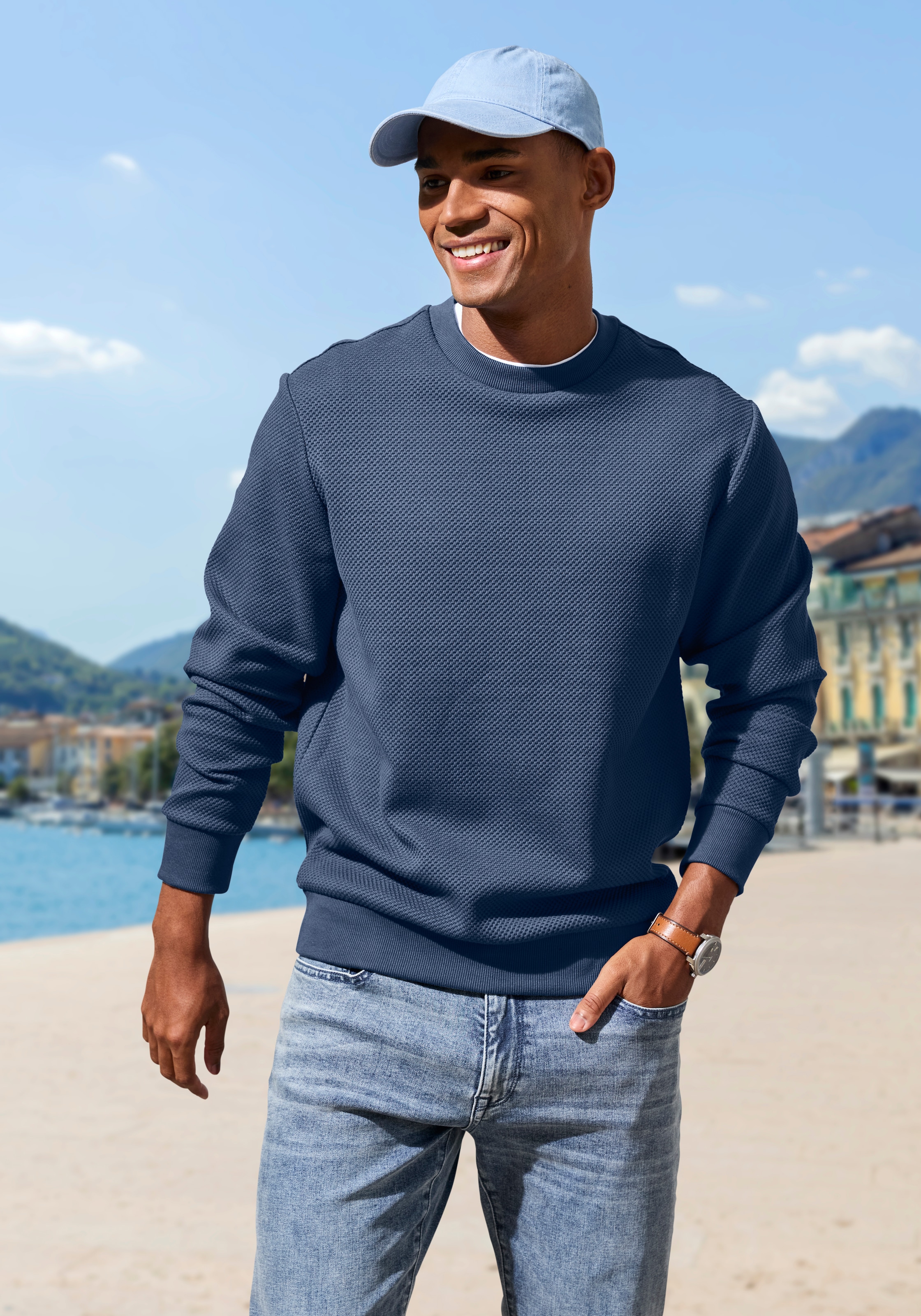 John Devin Sweatshirt , Pullover aus Struktur-Qualität
