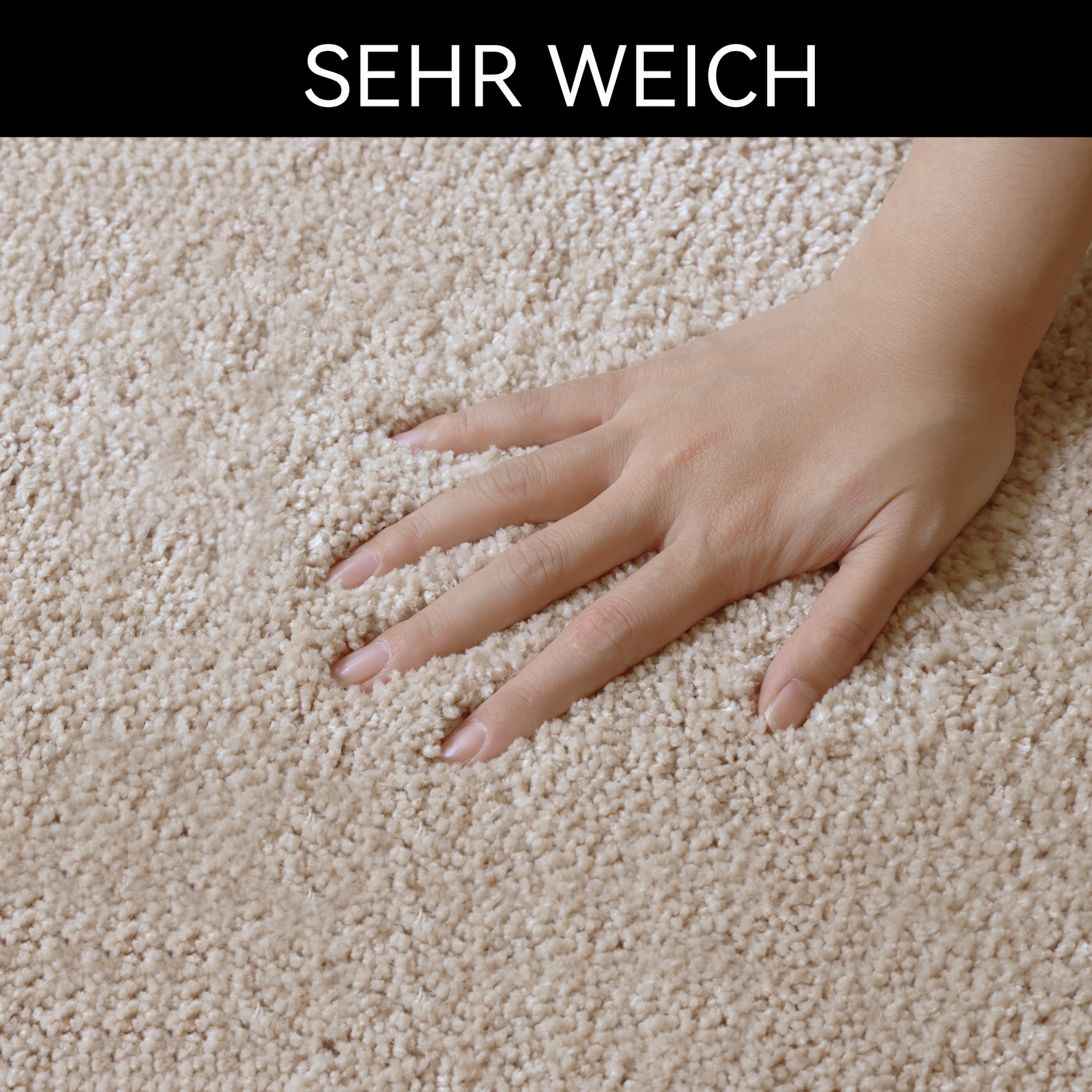 OTTO home Badematte »Sanremo mit Rahmen, Badvorleger, Badezimmer, sehr weich, Hoch-Tief« Höhe 25 mm rutschhemmend beschichtet fußbodenheizungsgeeignet | schnell trocknend Badteppich, unifarben, rechteckig und als 3-tlg. Set erhältlich