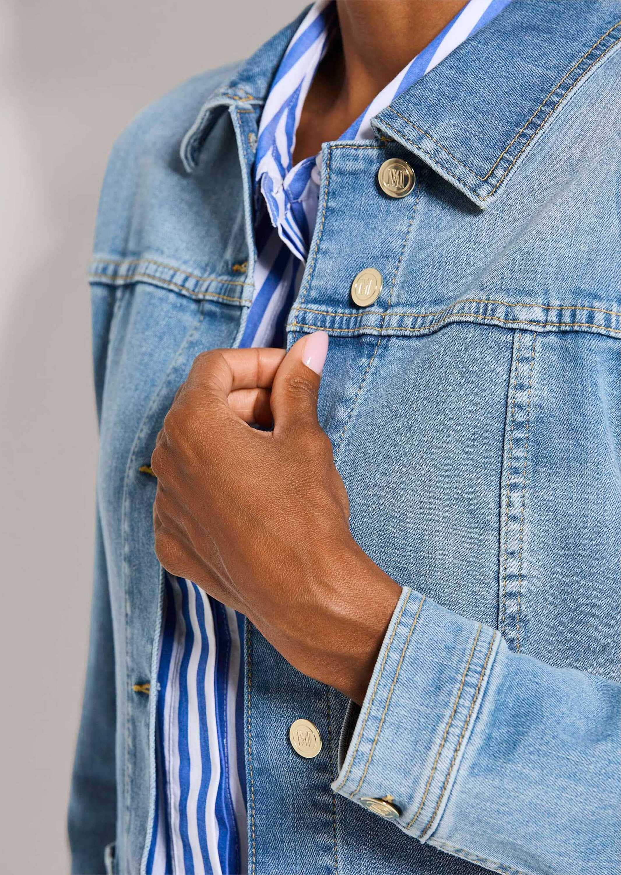 MADELEINE Kurzjacke »Jeansjacke Übergangsjacke im Safari-Look« Bindegürtel