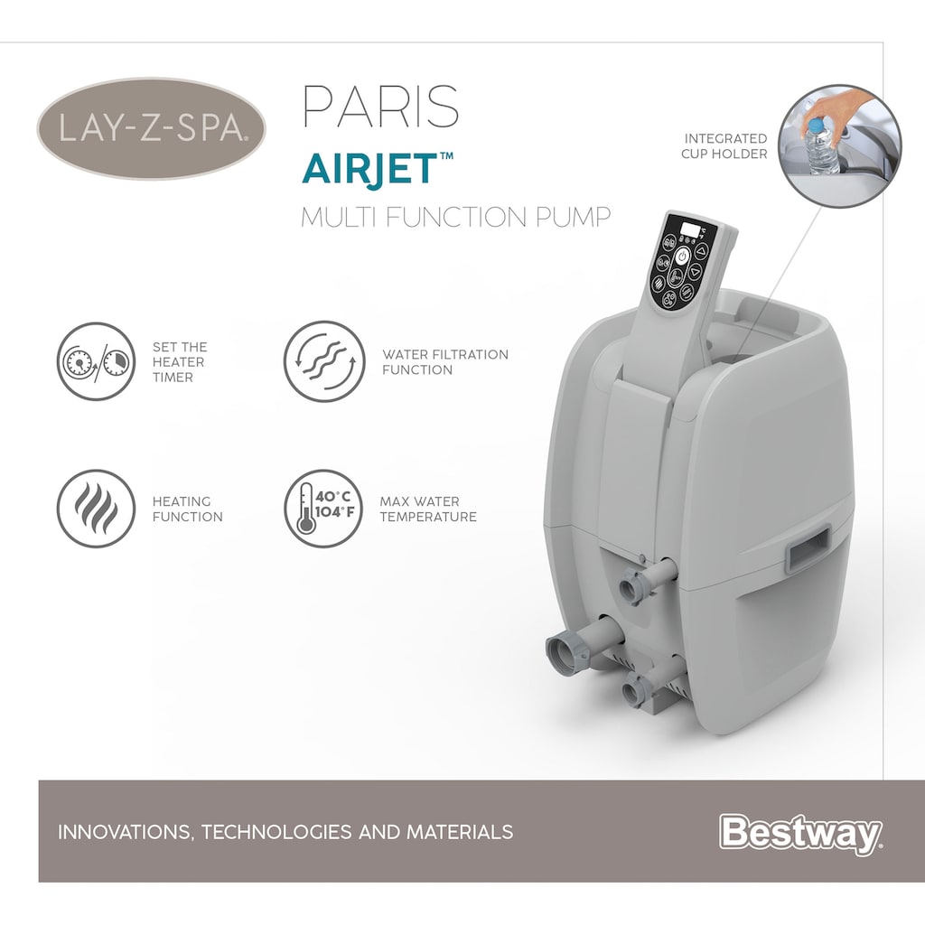 Bestway Whirlpool »Lay-Z-Spa Paris AirJet«, (Set)